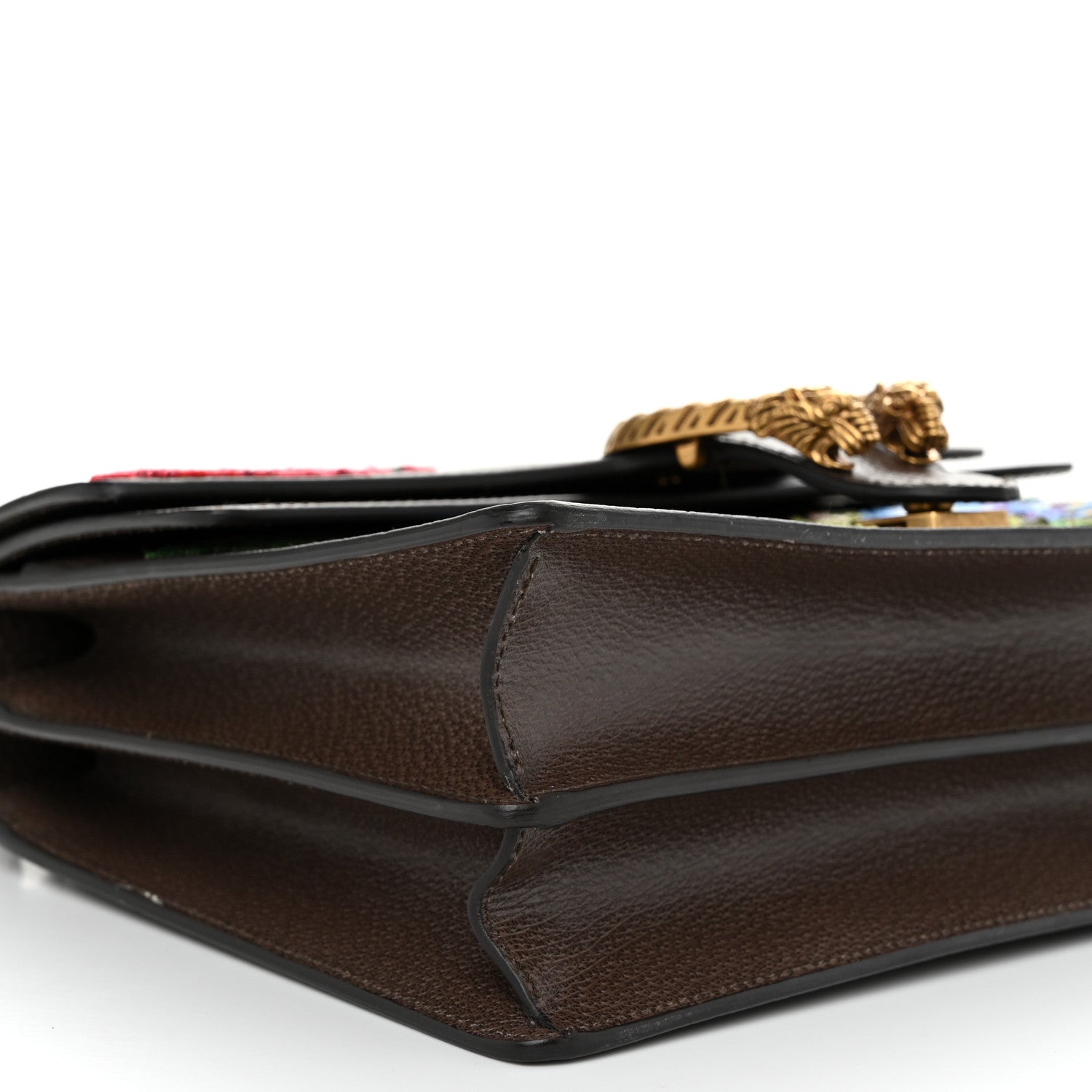 Gucci Calfskin Web Floral Embroidered Medium Dionysus Shoulder Bag New Acero 9 of 13