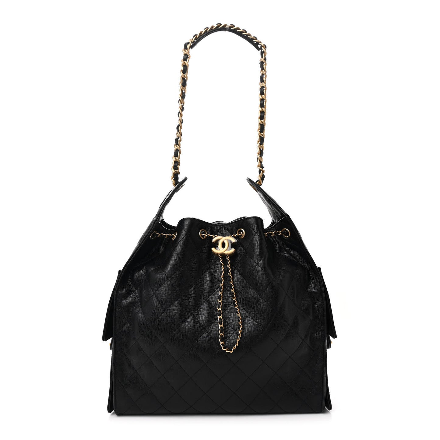 Caviar Quilted Medium Chanel 25 Handbag Black