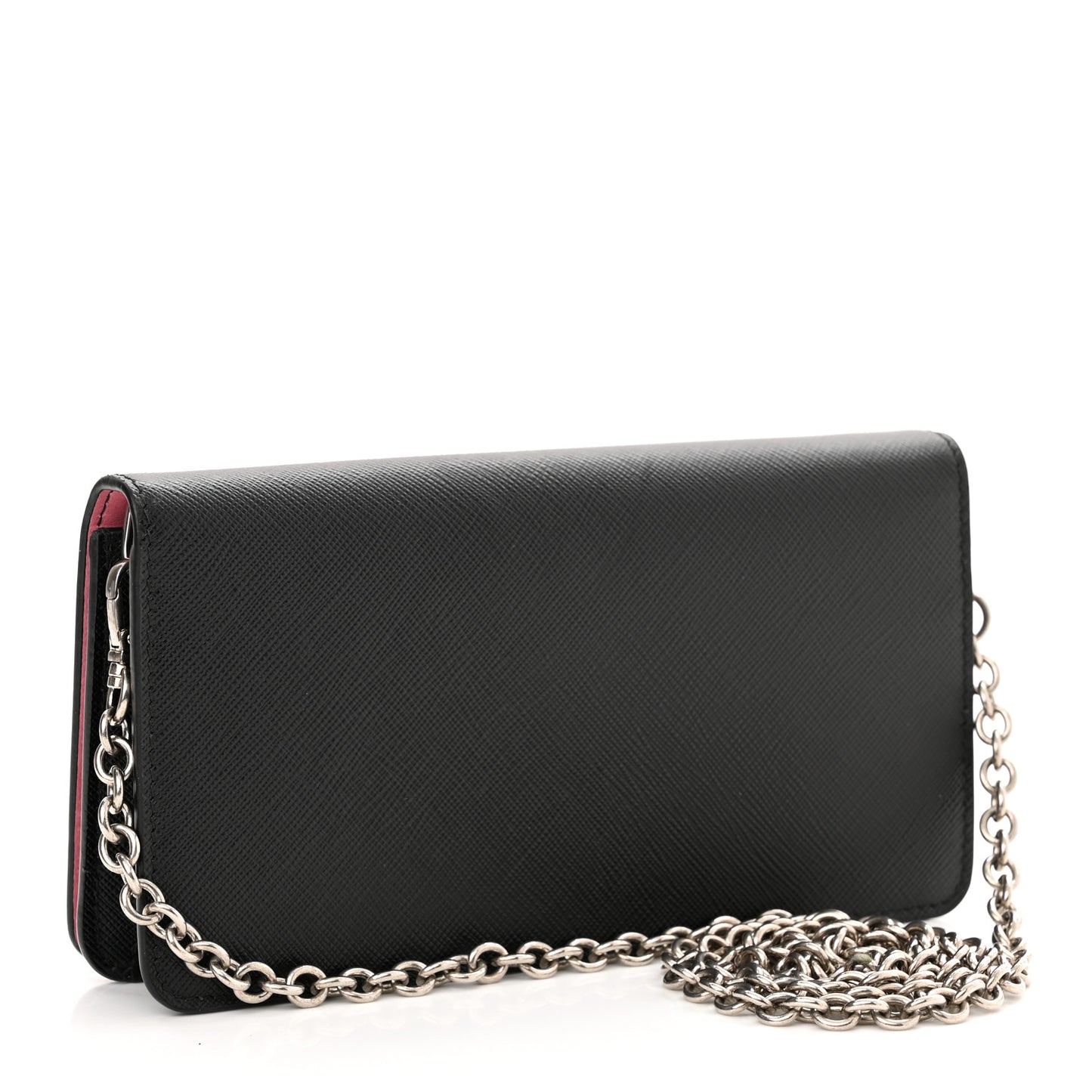 Saffiano Pradamalia Mini Chain Bag Black Begonia