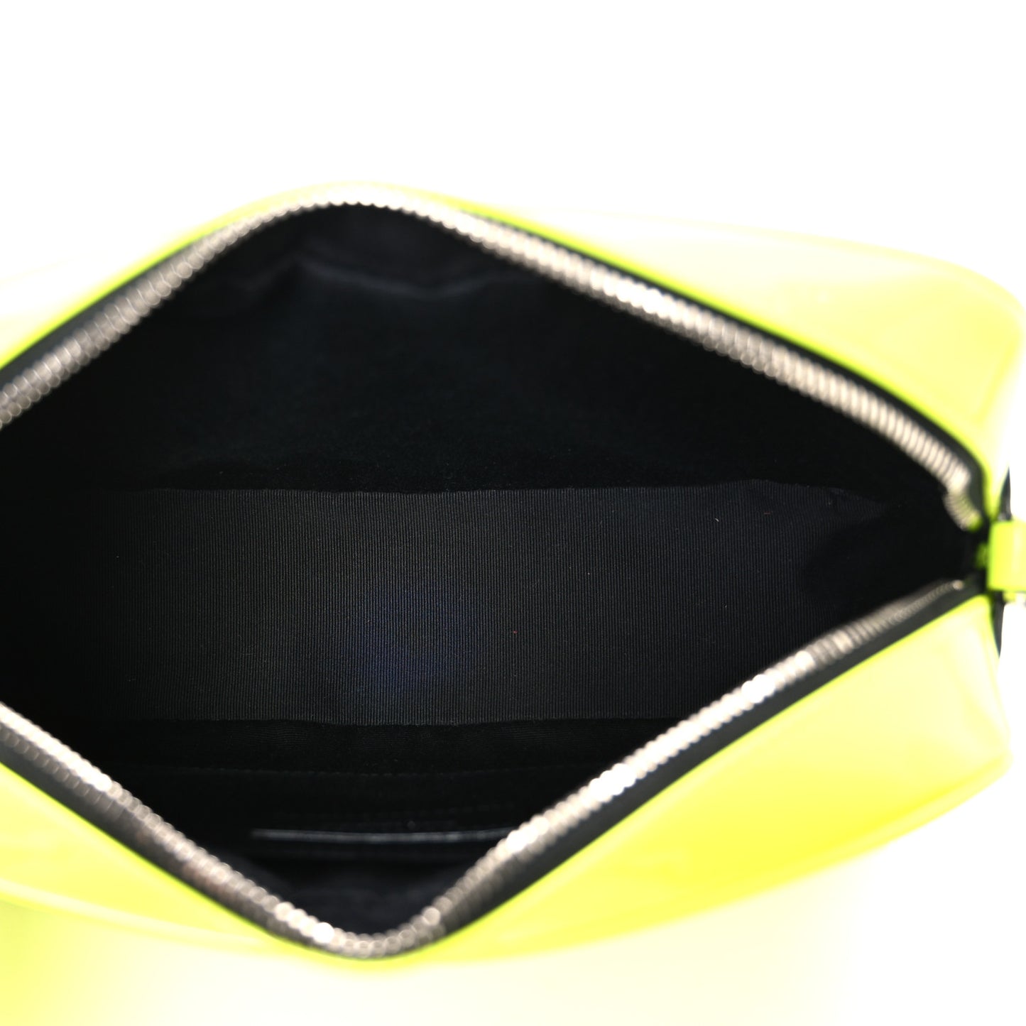 Patent Calfskin Matelasse Monogram Lou Camera Bag Neon Yellow