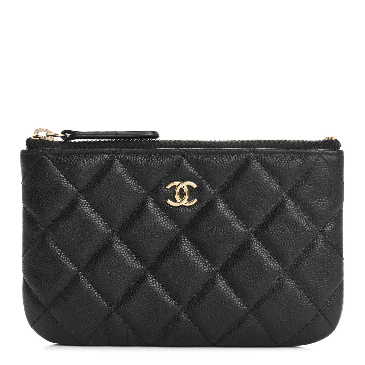 Caviar Quilted Small Cosmetic Case Black