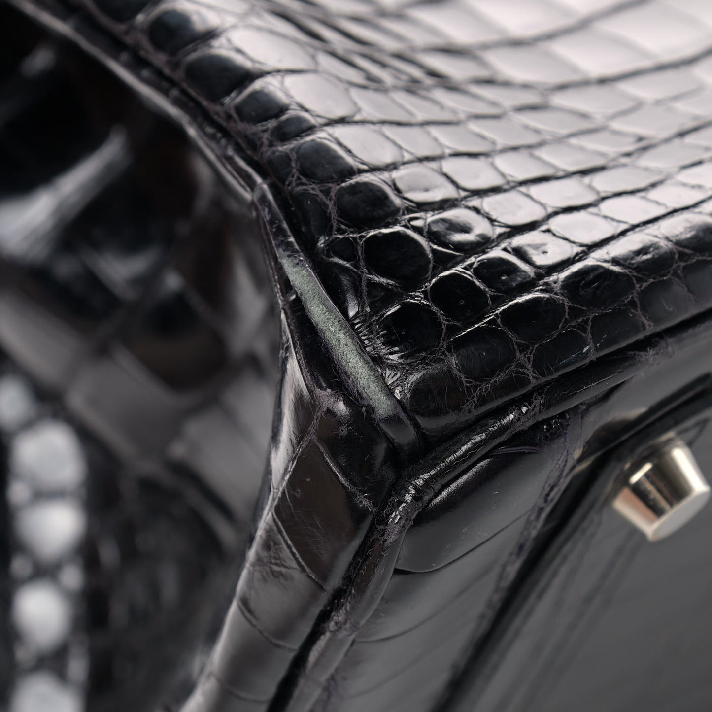 Shiny Porosus Crocodile Birkin 35 Black