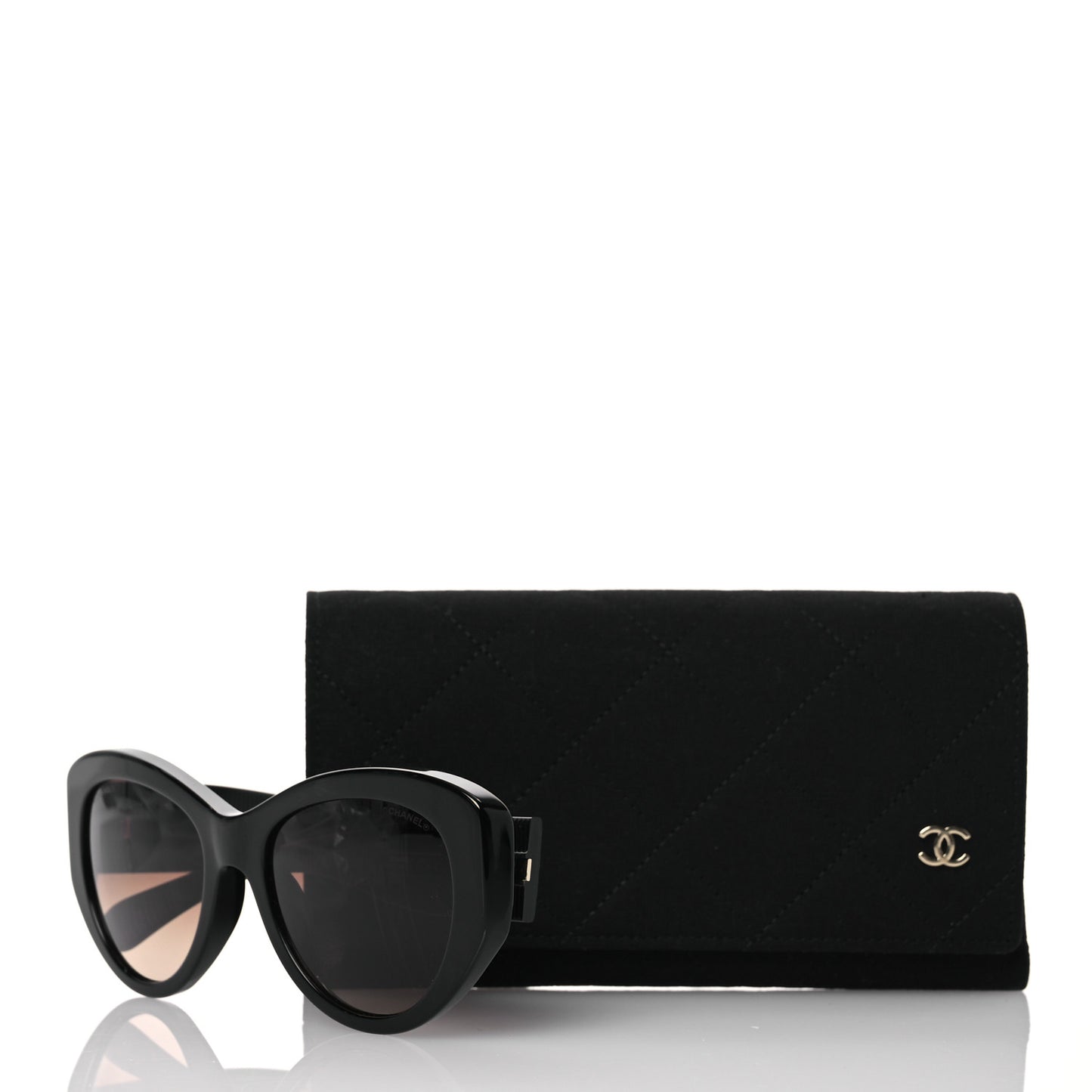Acetate Butterfly Large CC Sunglasses 5492-A Black