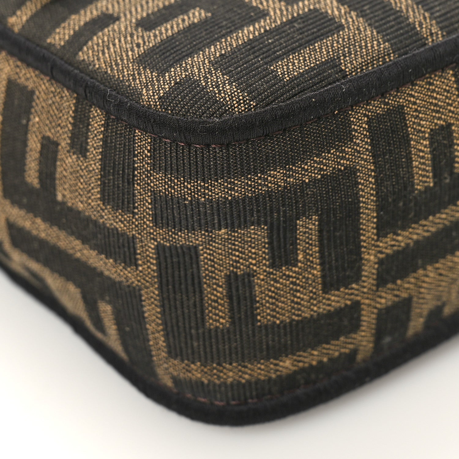 Fendi Fabric Jacquard FF 1974 Medium Baguette Tobacco Moro Black 12 of 19