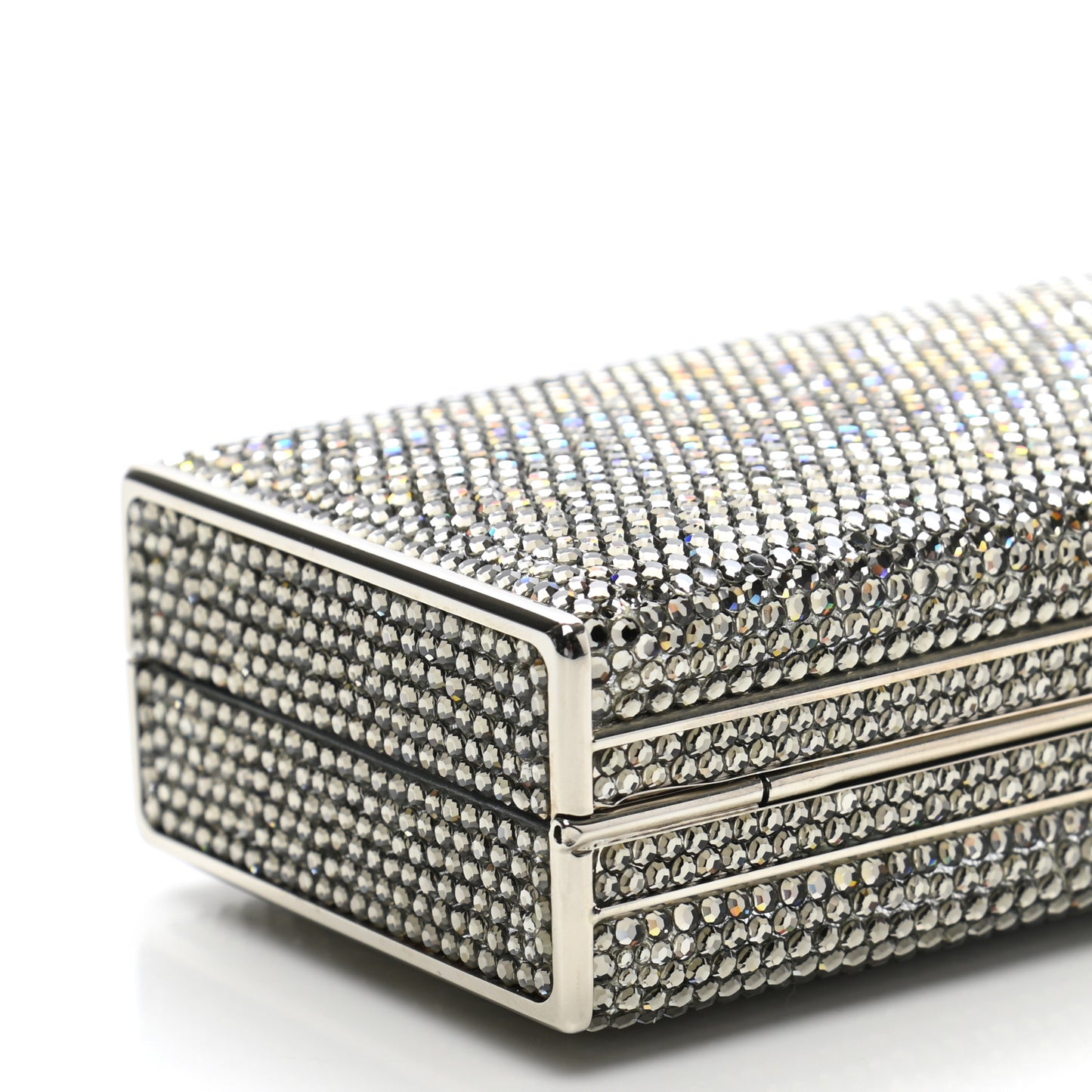 Swarovski Crystal Minaudiere Clutch Silver