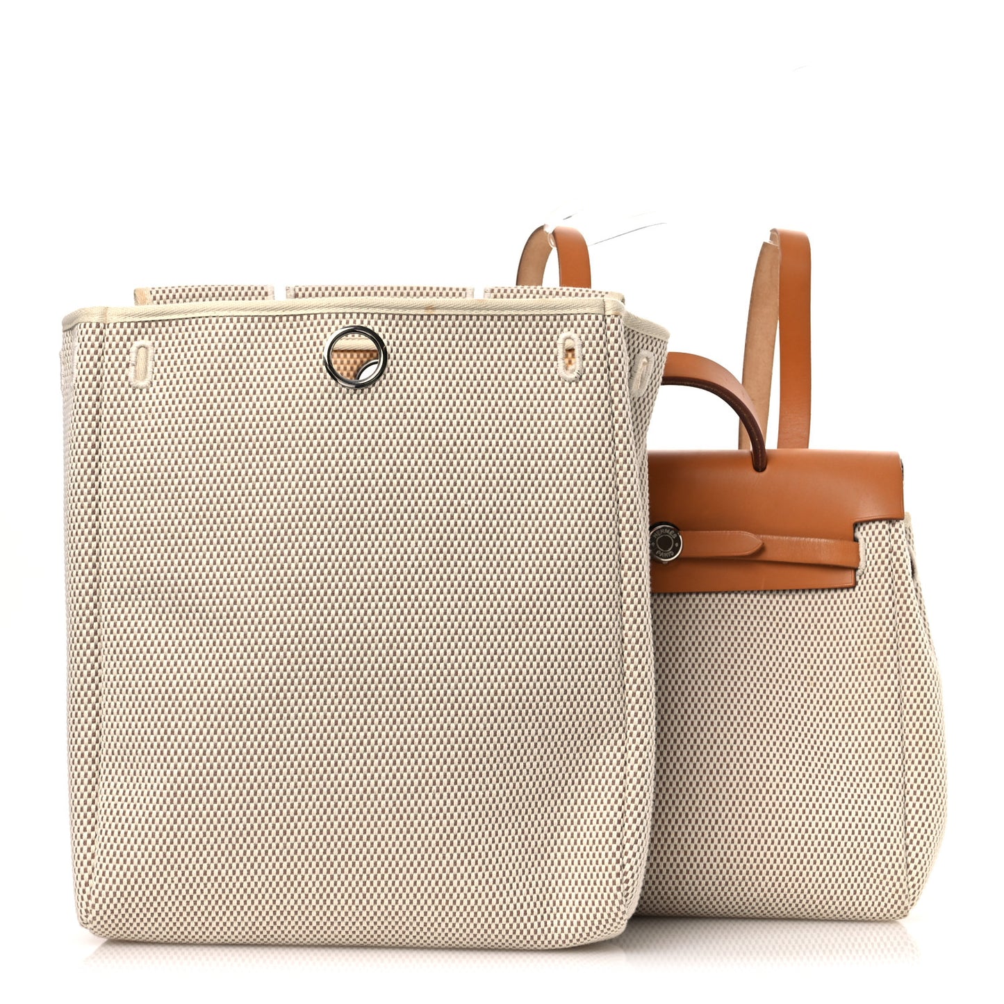Toile Vache Calfskin Herbag 30 PM Backpack Natural