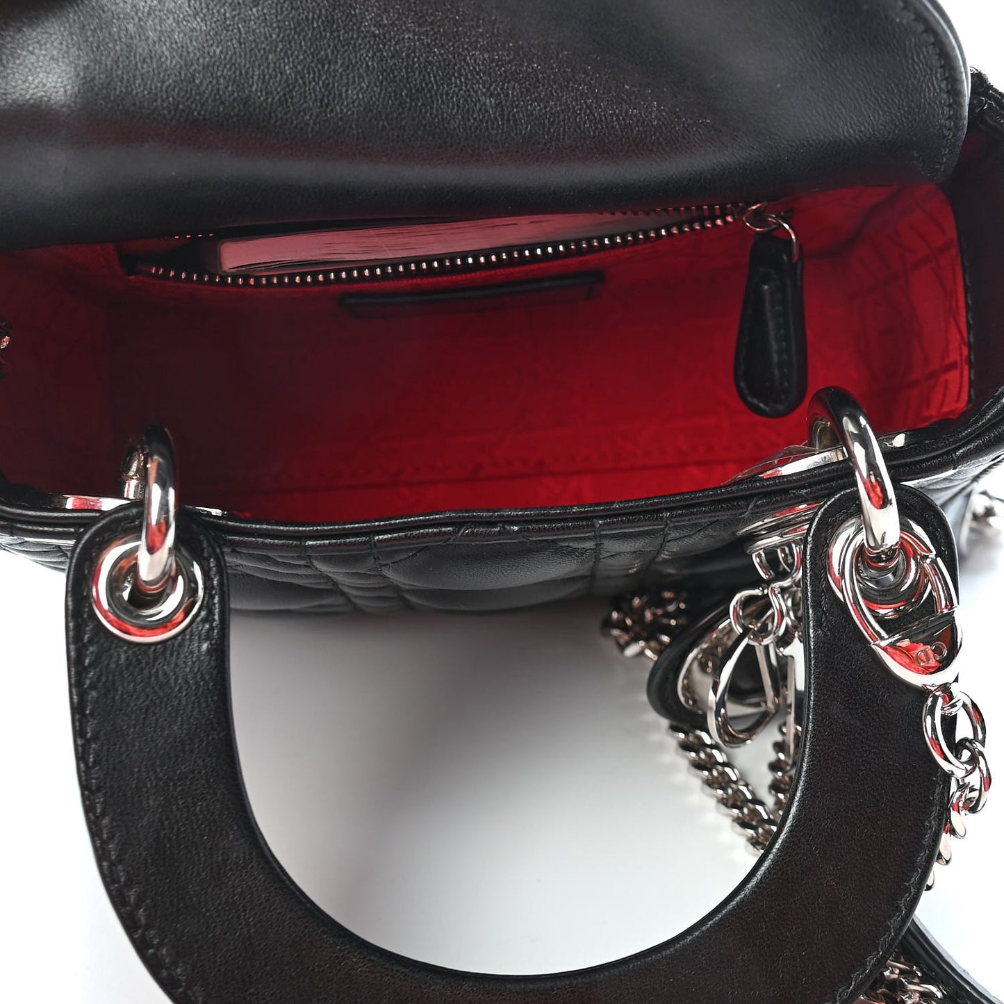 Lambskin Cannage Mini Lady Dior Black