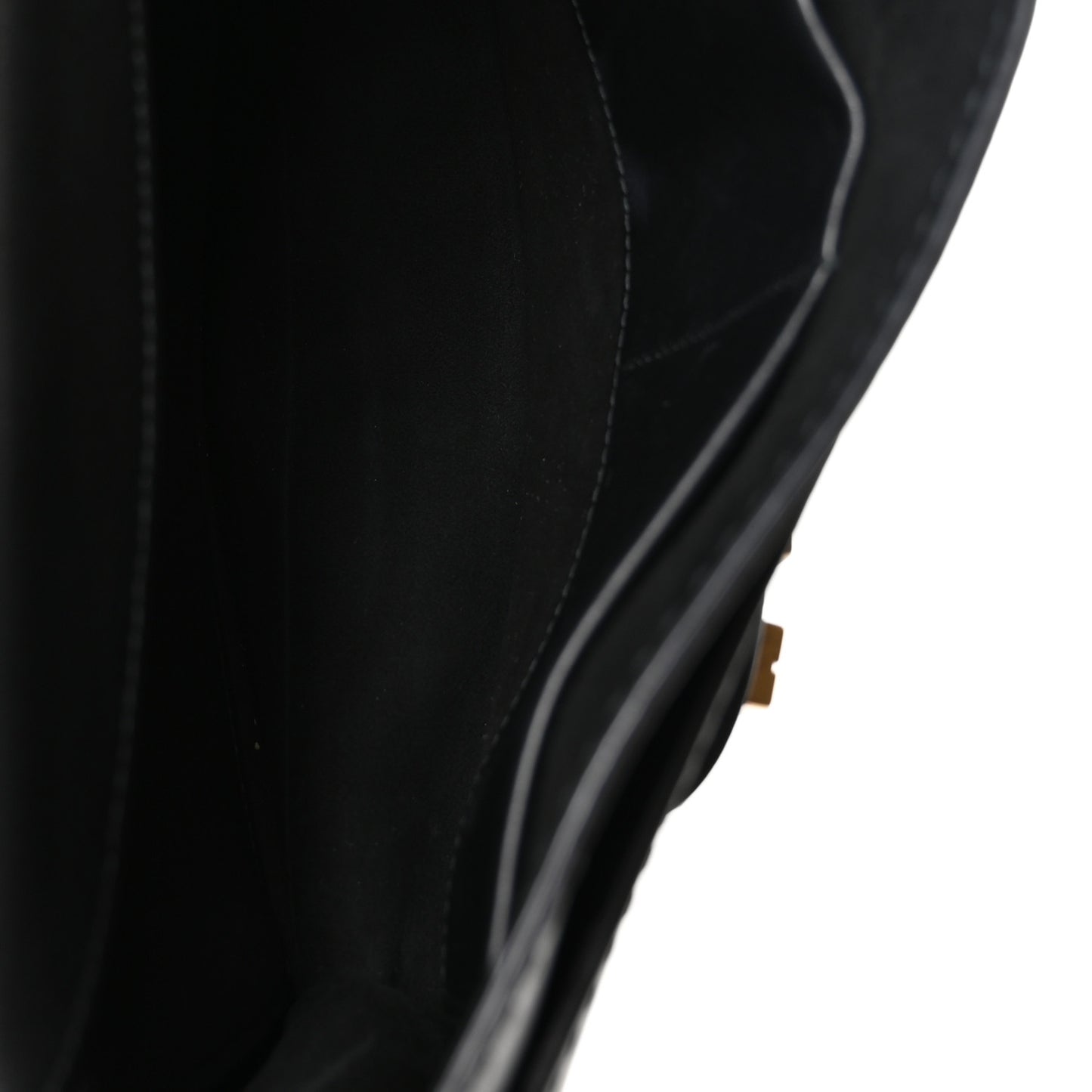 Calfskin Mini J'Adior Chain Flap Bag Black