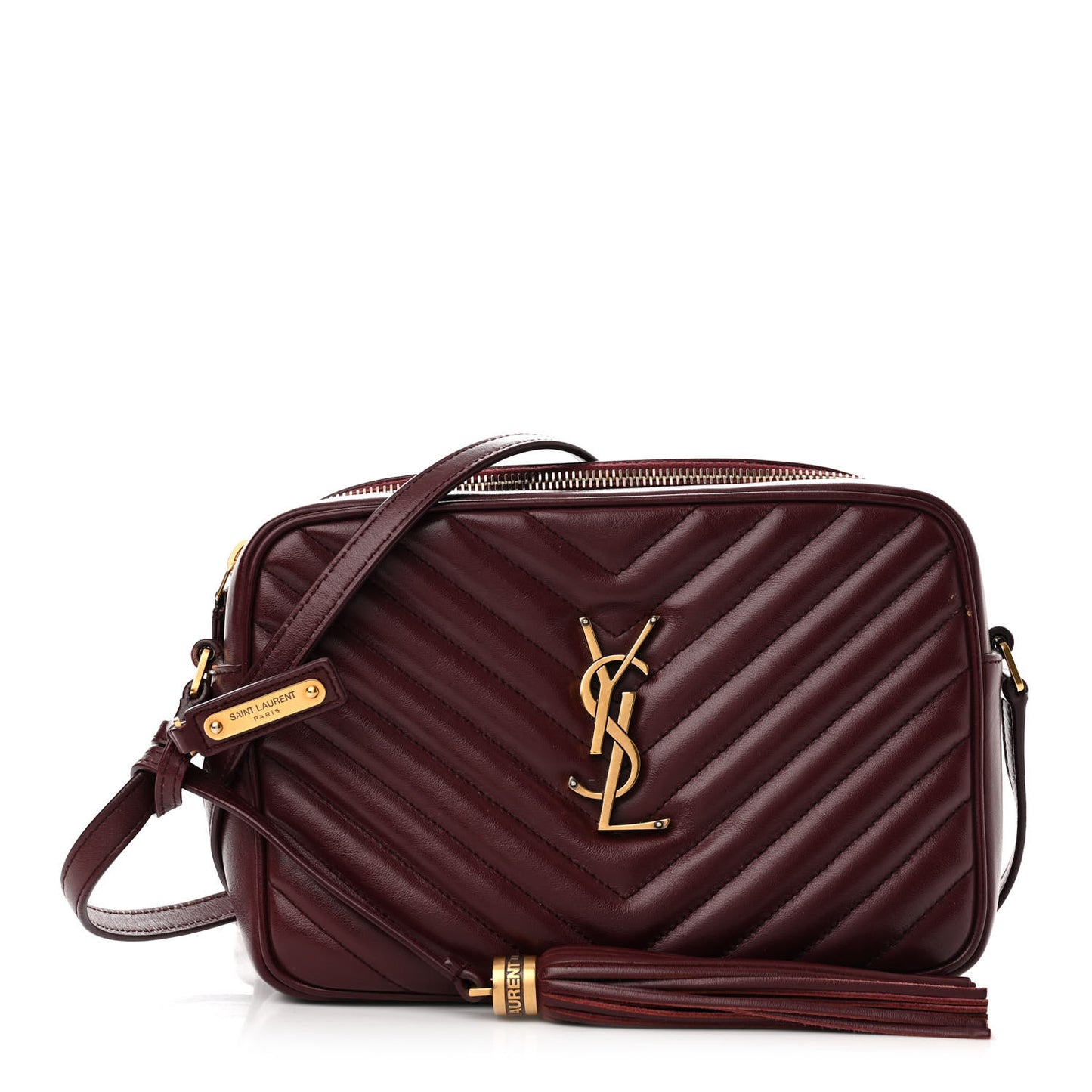 Calfskin Matelasse Monogram Lou Camera Bag Dark Legion Red