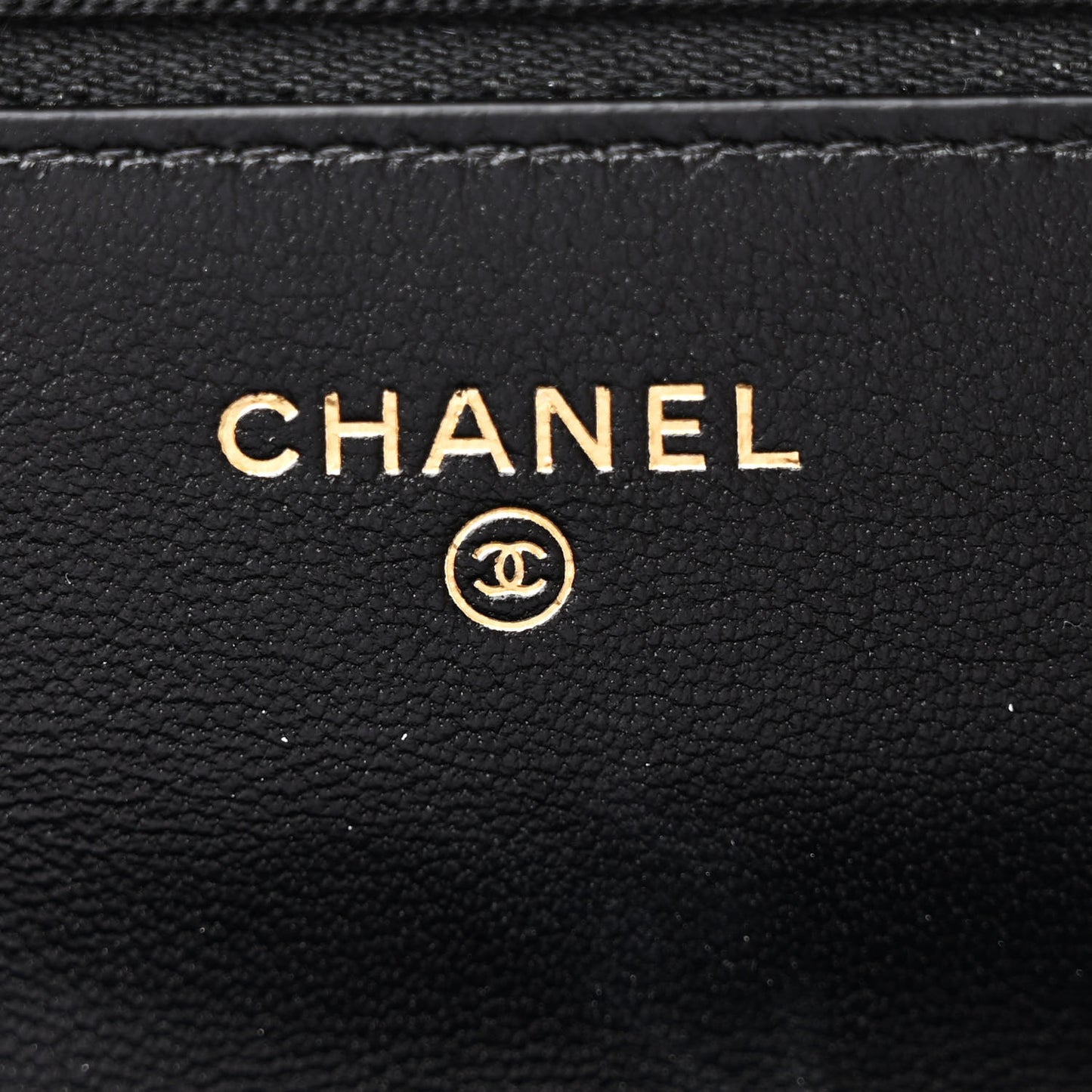 Lambskin Quilted CC Pearl Wallet on Chain WOC Black