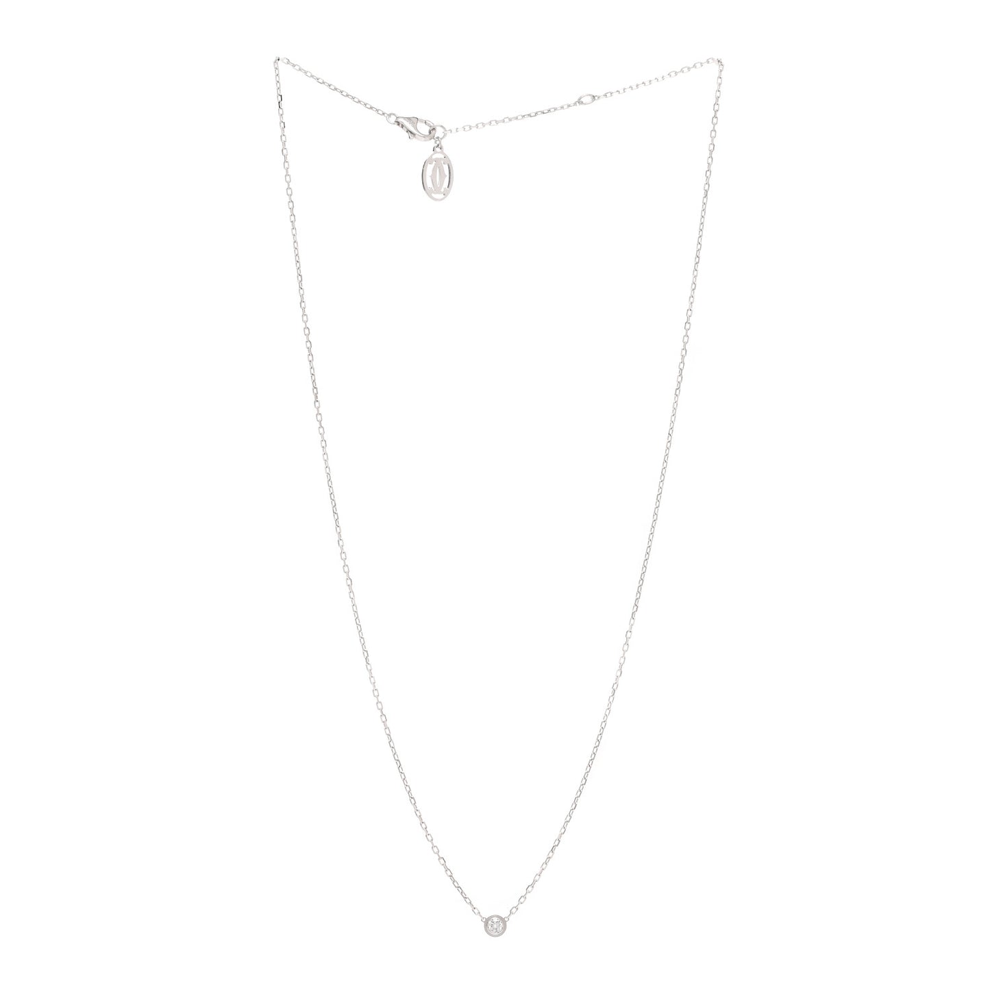 18K White Gold Diamond SM D'Amour Pendant Necklace