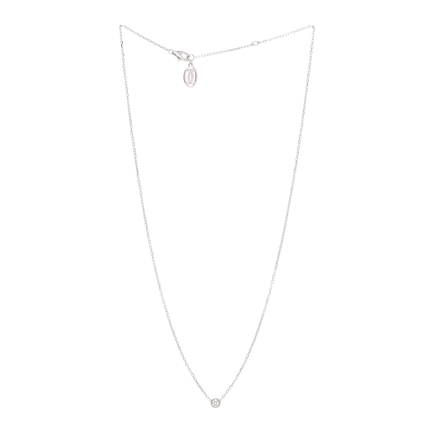 Cartier 18K White Gold Diamond SM D'Amour Pendant Necklace 3 of 6