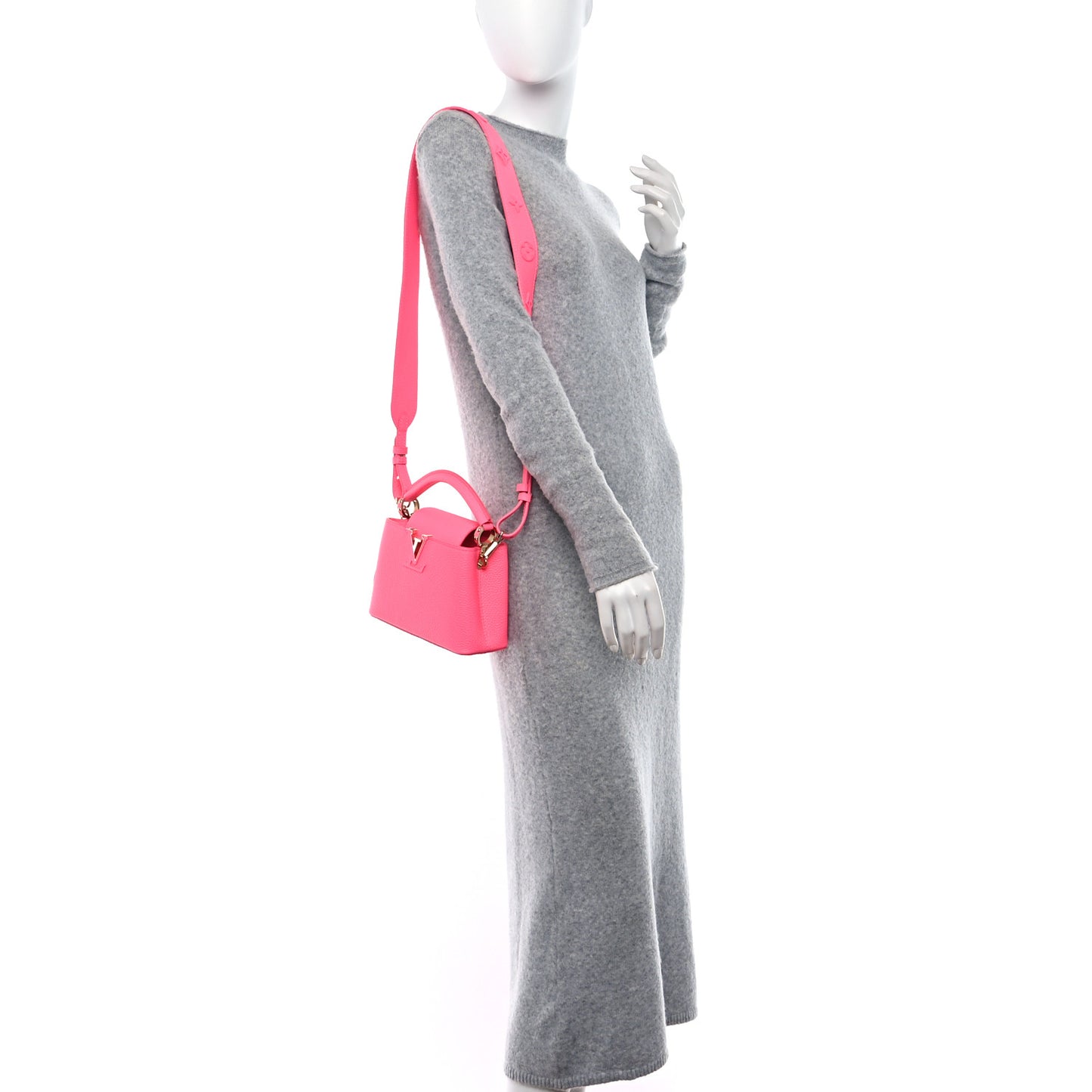 Taurillon Monogram Capucines Mini Fluo Pink