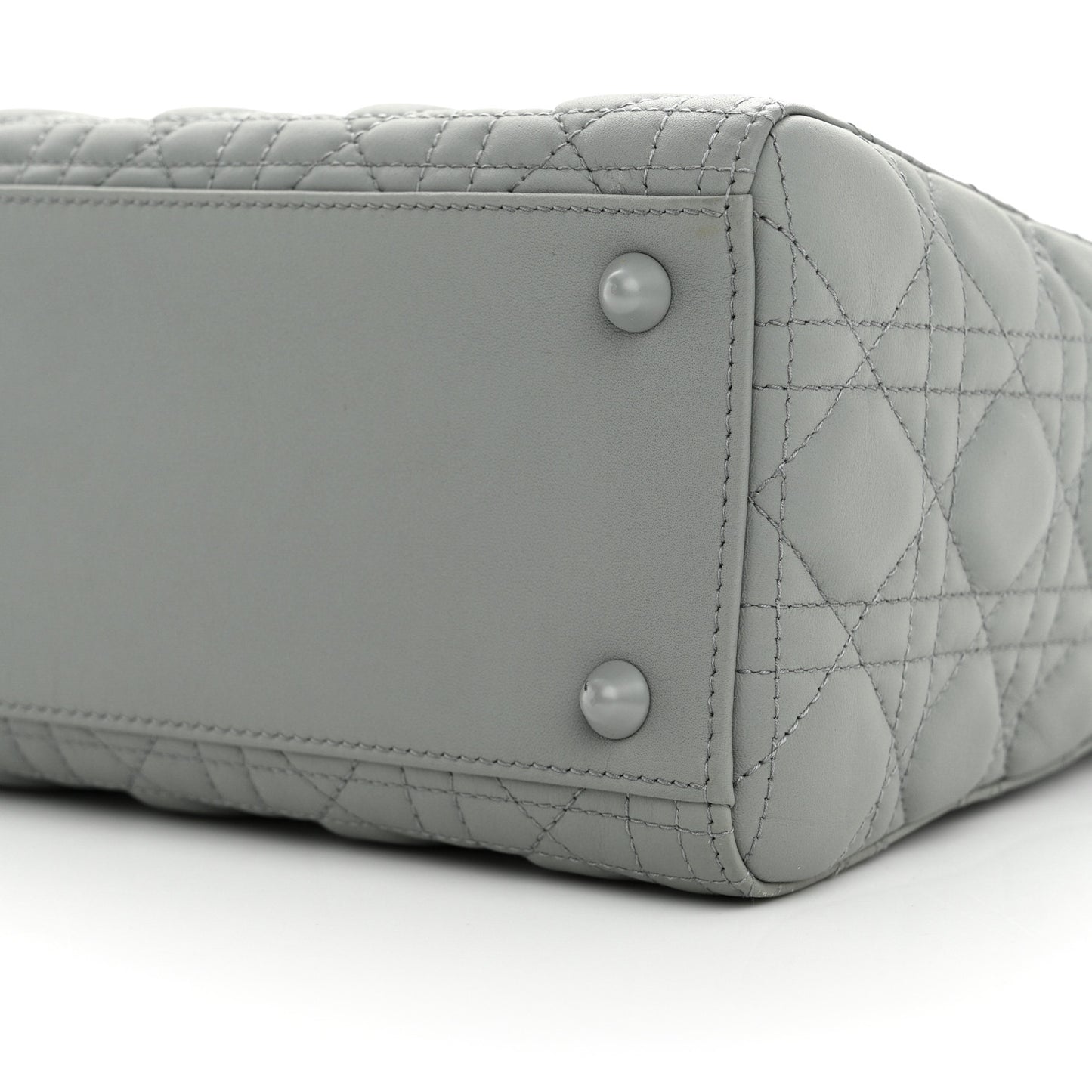 Ultra Matte Calfskin Cannage Large Lady Dior Grey Stone