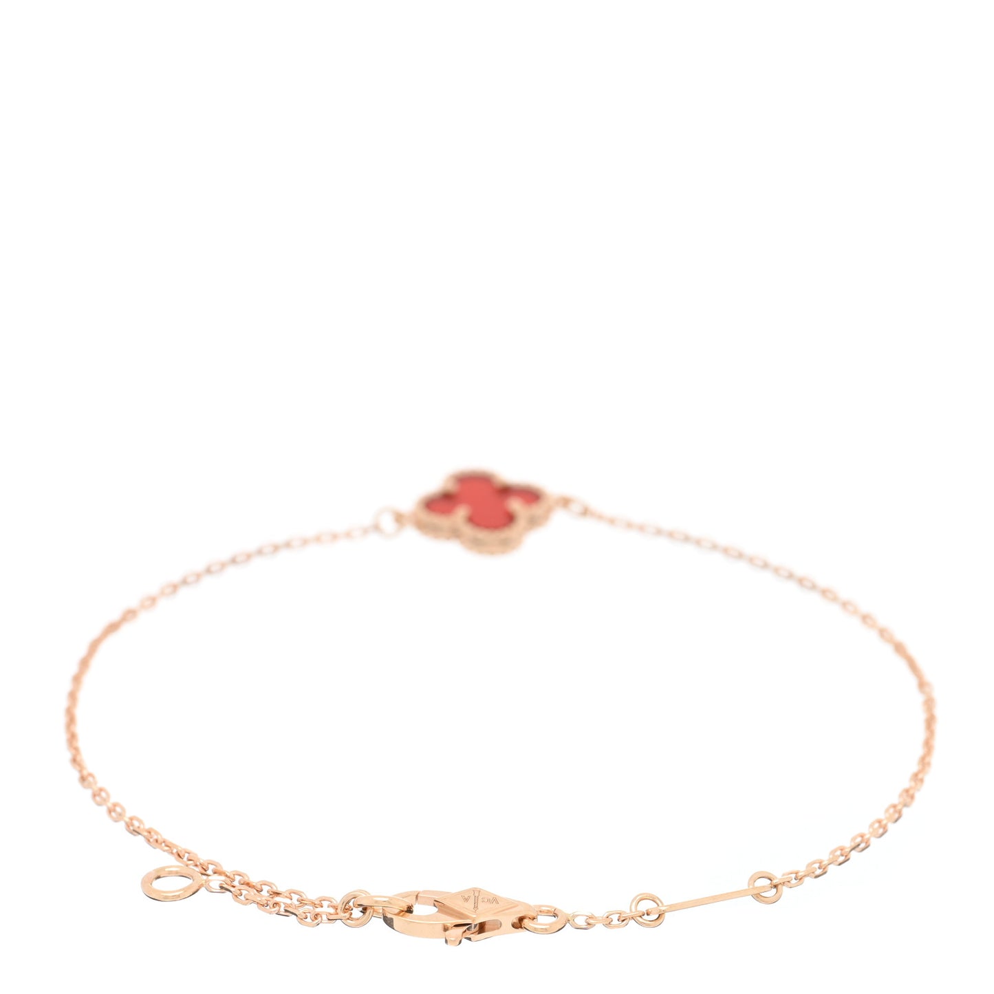 18K Rose Gold Carnelian Sweet Alhambra Bracelet