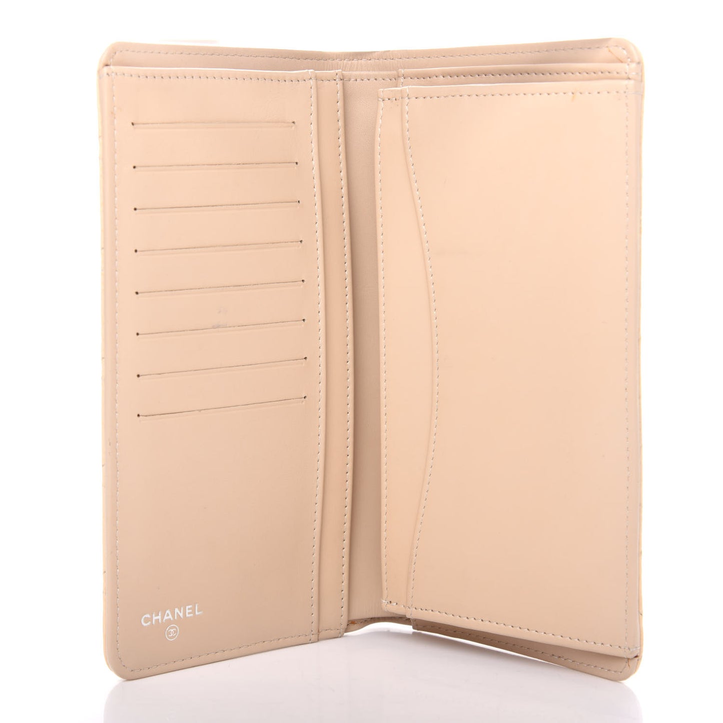 Caviar Quilted Yen Wallet Beige