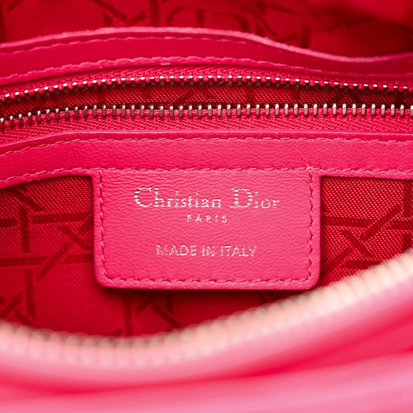 Lambskin Cannage Medium Lady Dior Fuchsia