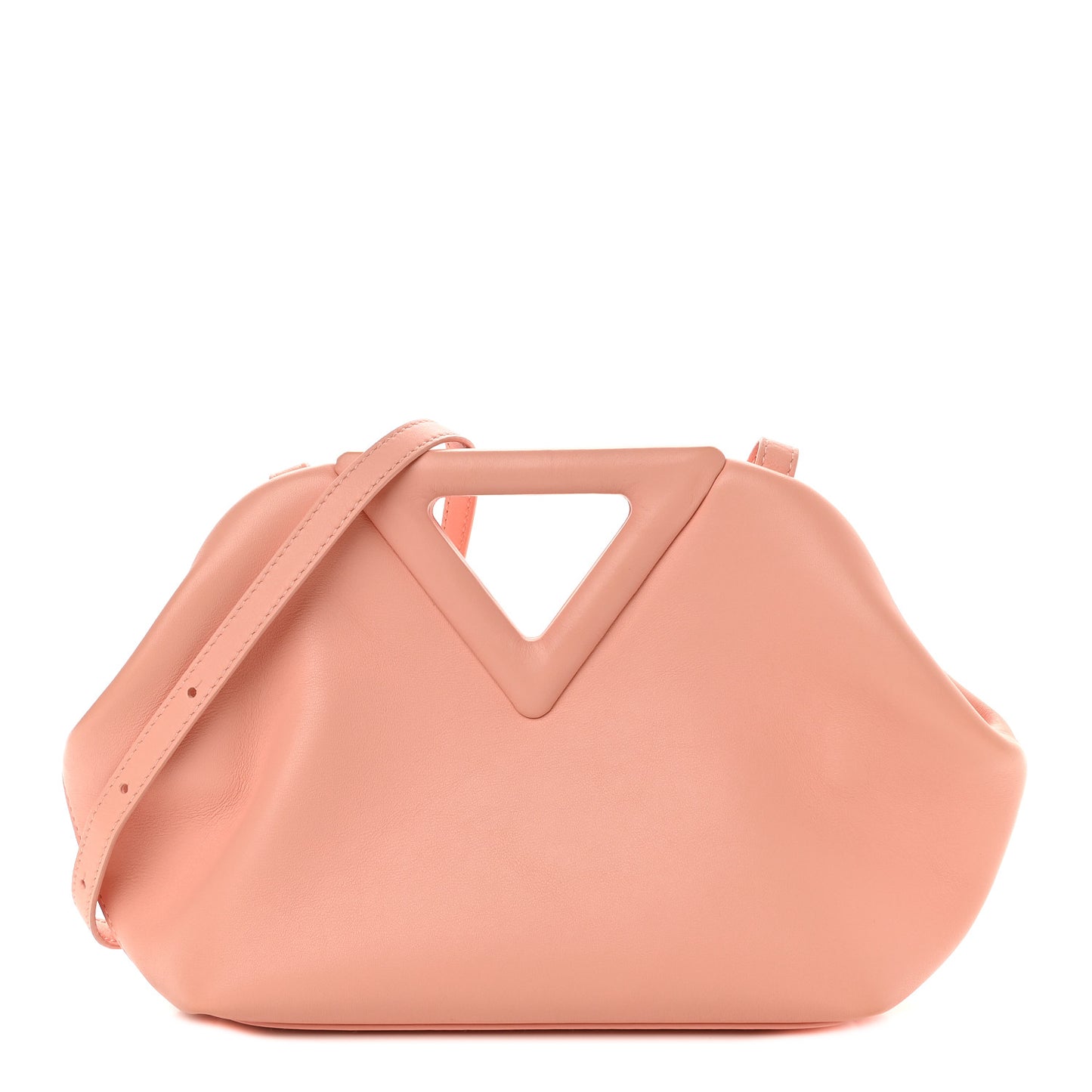 Calfskin Small The Point Triangle Bag Peachy