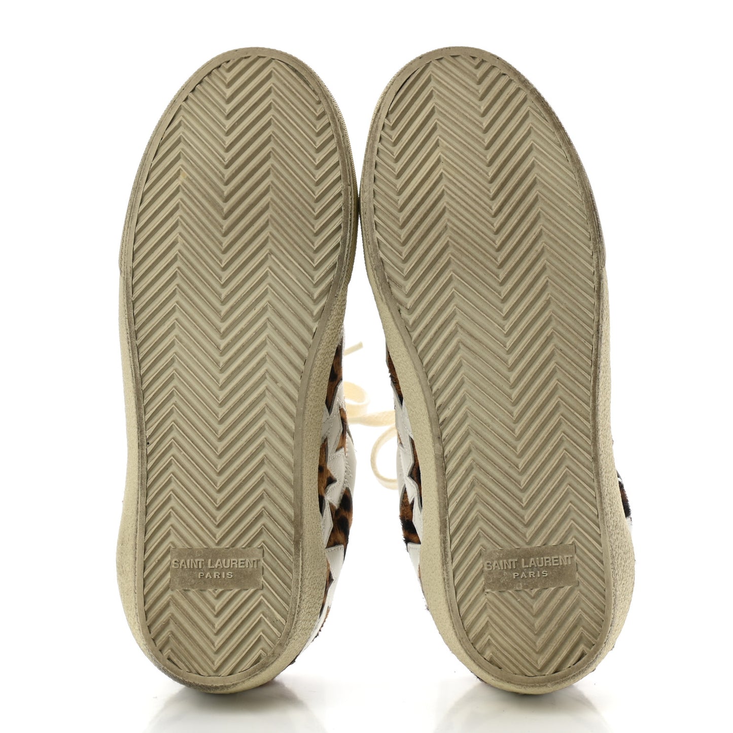 Calfskin Pony Hair Star Court Sneakers 36 White