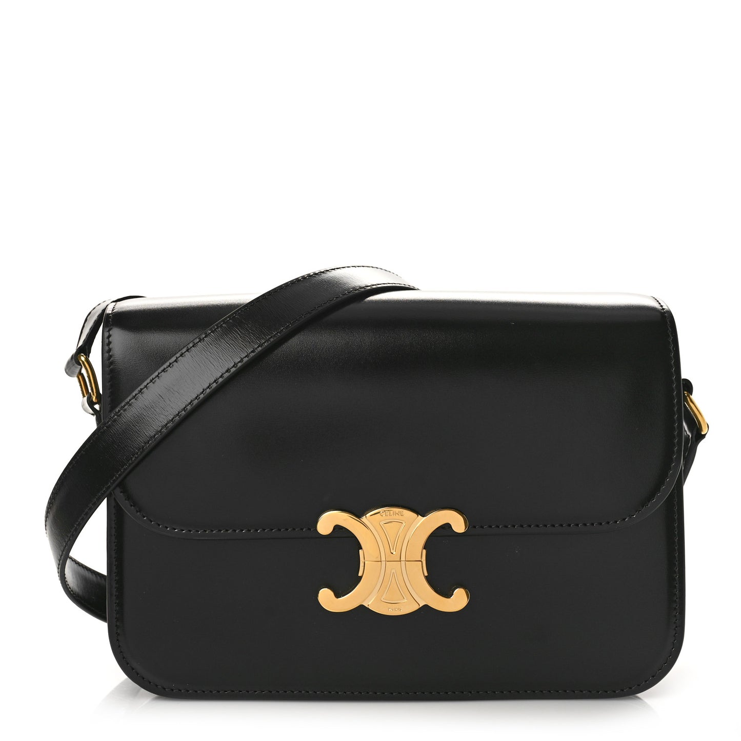 Shiny Calfskin Medium Triomphe Black