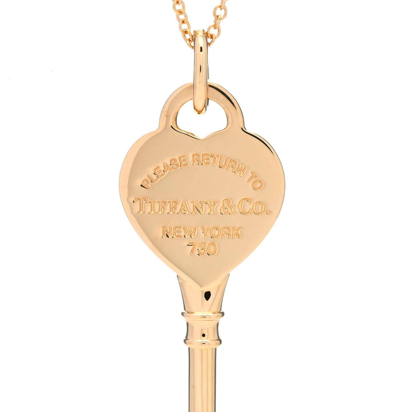 18K Rose Gold Return To Tiffany Heart Key Pendant Necklace
