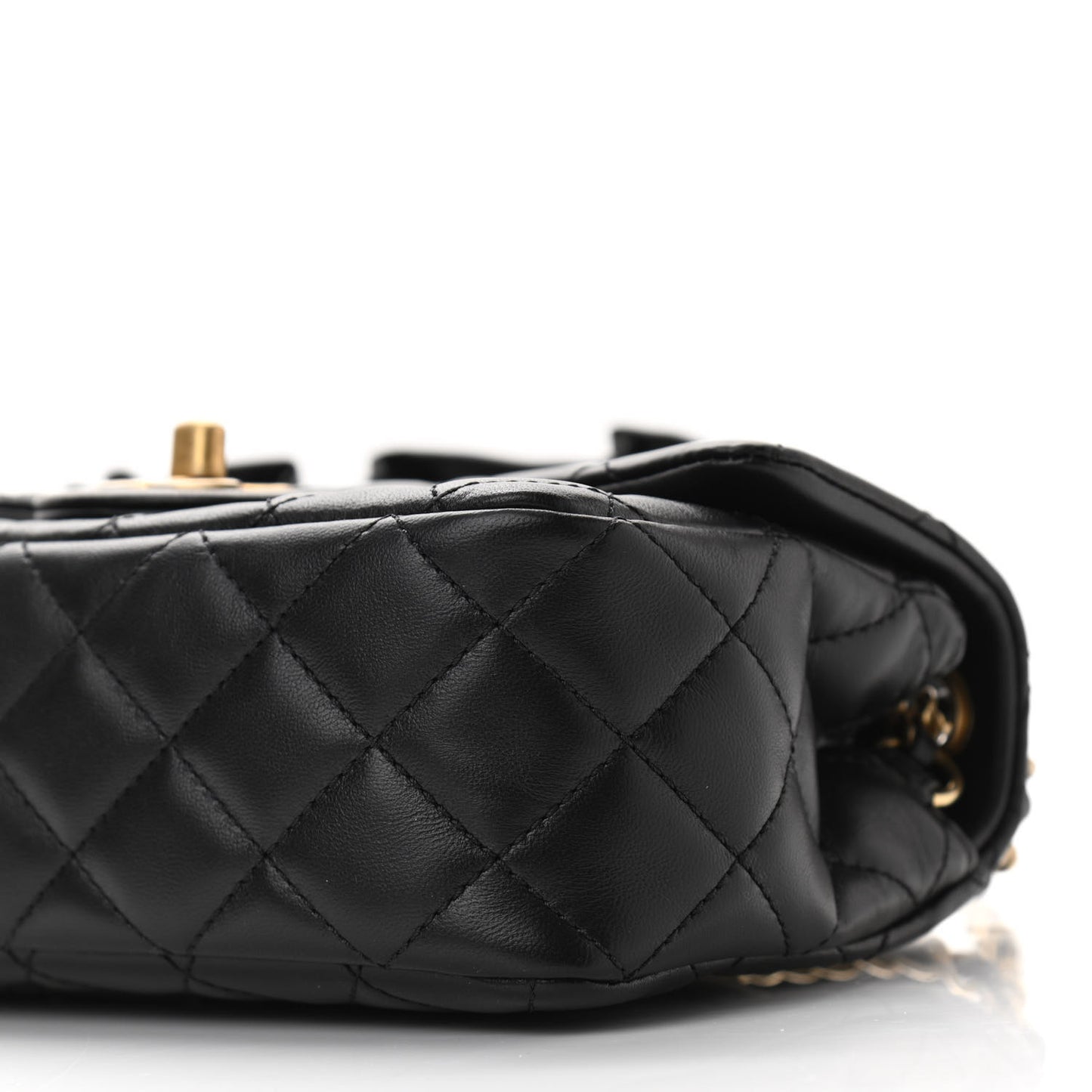 Lambskin Quilted Mini Romance Rectangular Flap Black