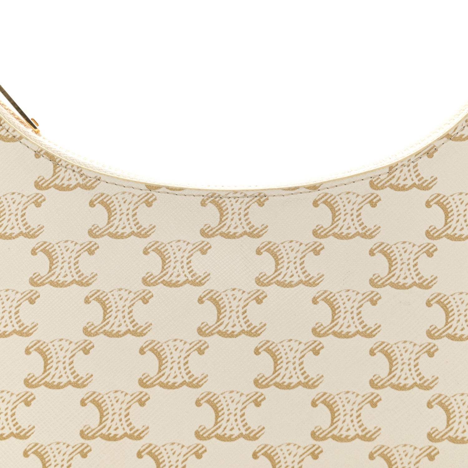 Celine Canvas Calfskin Ava Triomphe Shoulder Bag White 8 of 11