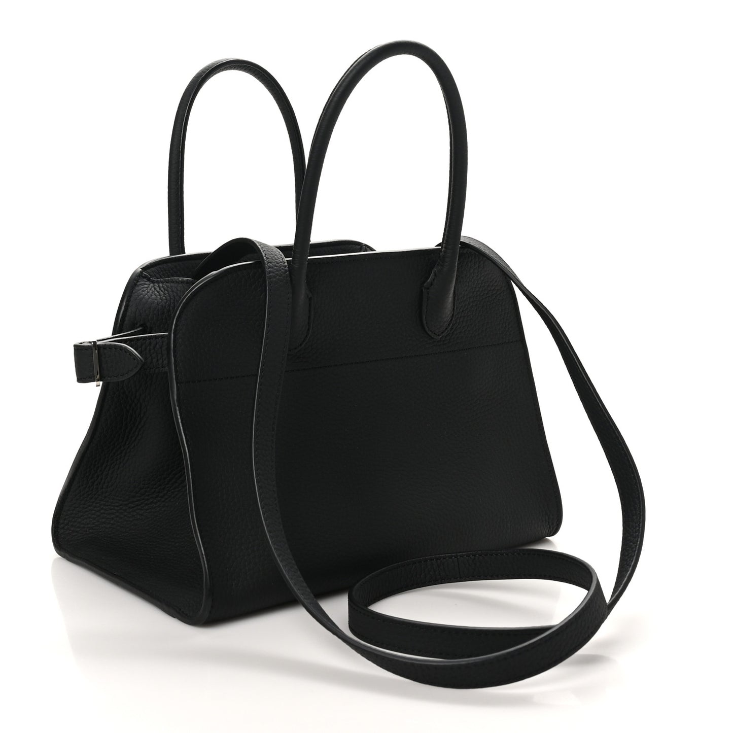Grained Calfskin Soft Margaux 10 Bag Black