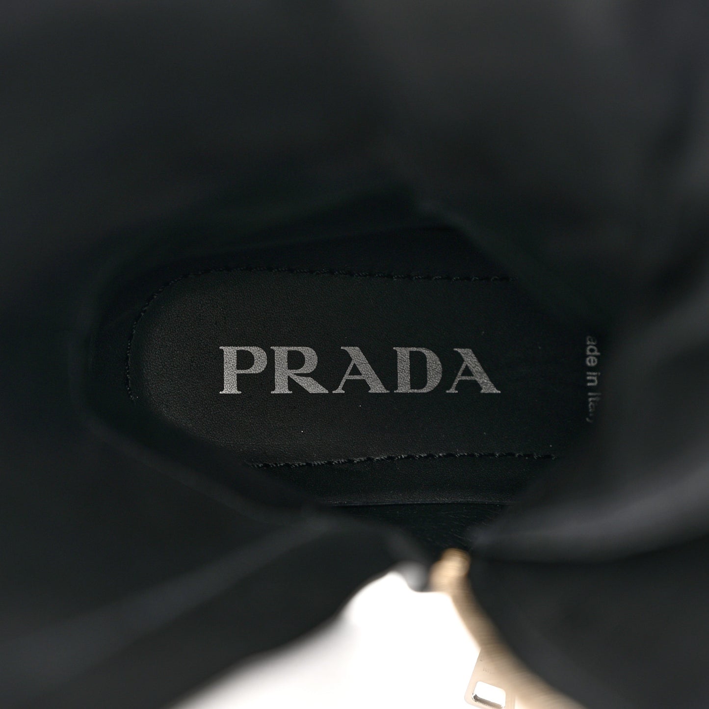 Vitello Lux Nylon Metal Triangle Logo Monolith Pouch Pocket 55mm Tall Combat Boots 36 Black