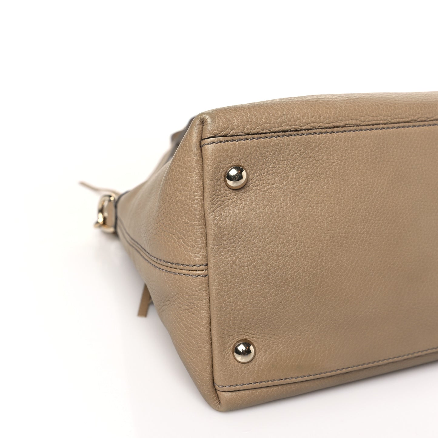 Pebbled Calfskin Small Soho Top Handle Satchel Camelia