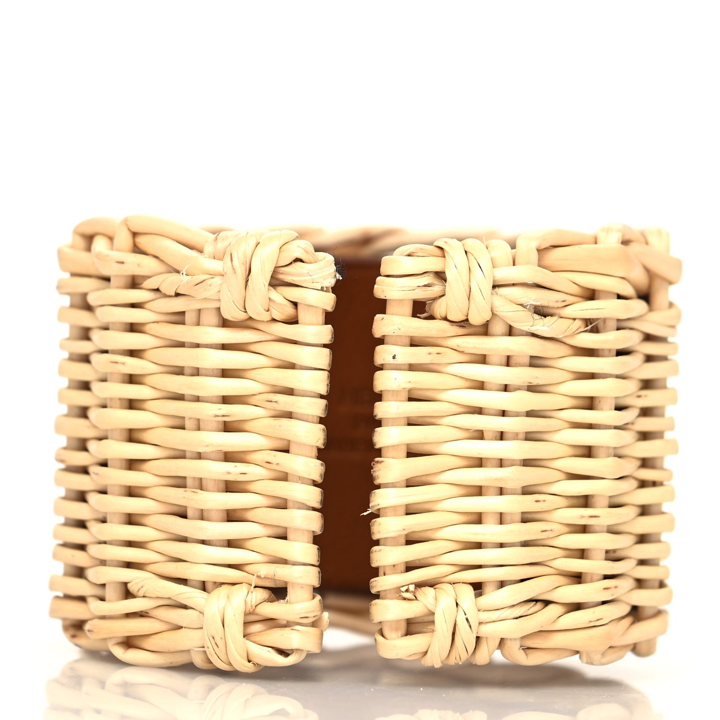 Wicker Barenia Medor Picnic Cuff Bracelet T2 Fauve