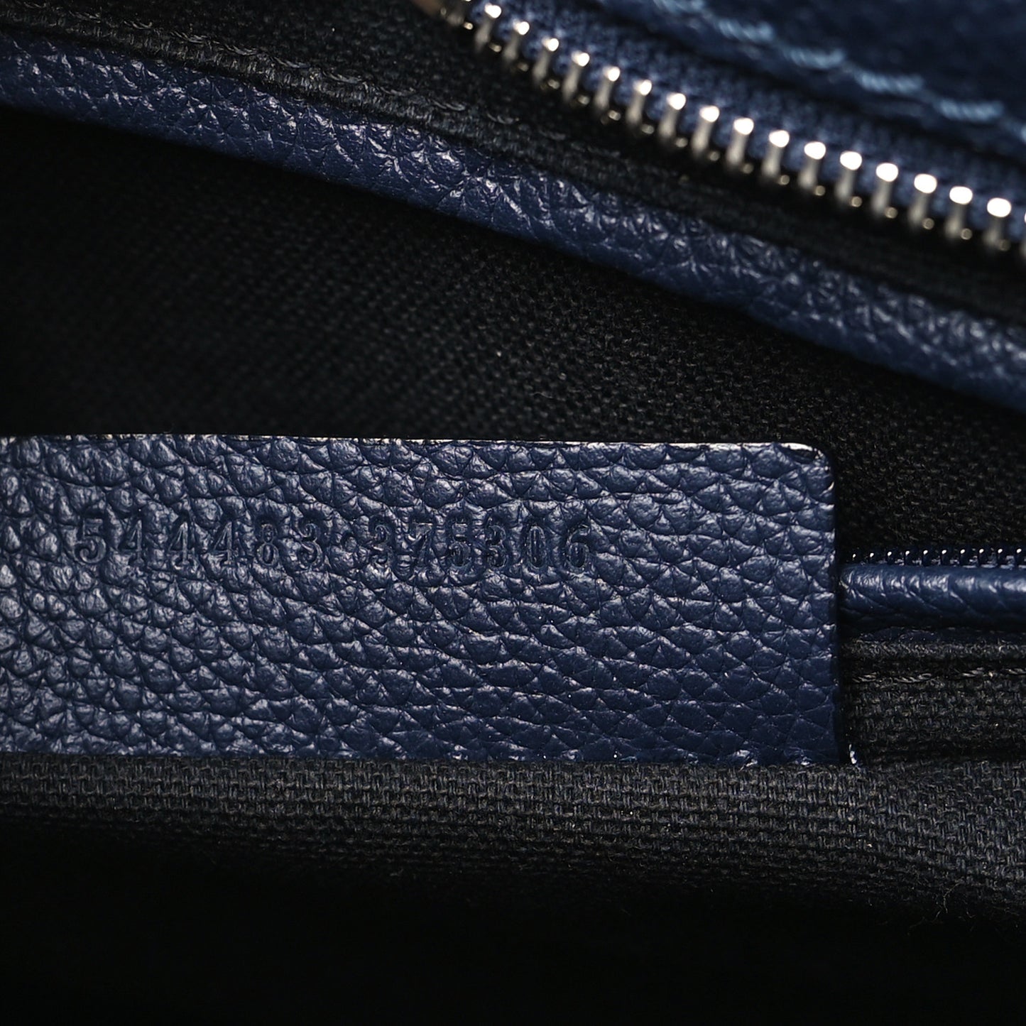 Pebbled Calfskin Small Skull Padlock Zip Around Tote Navy