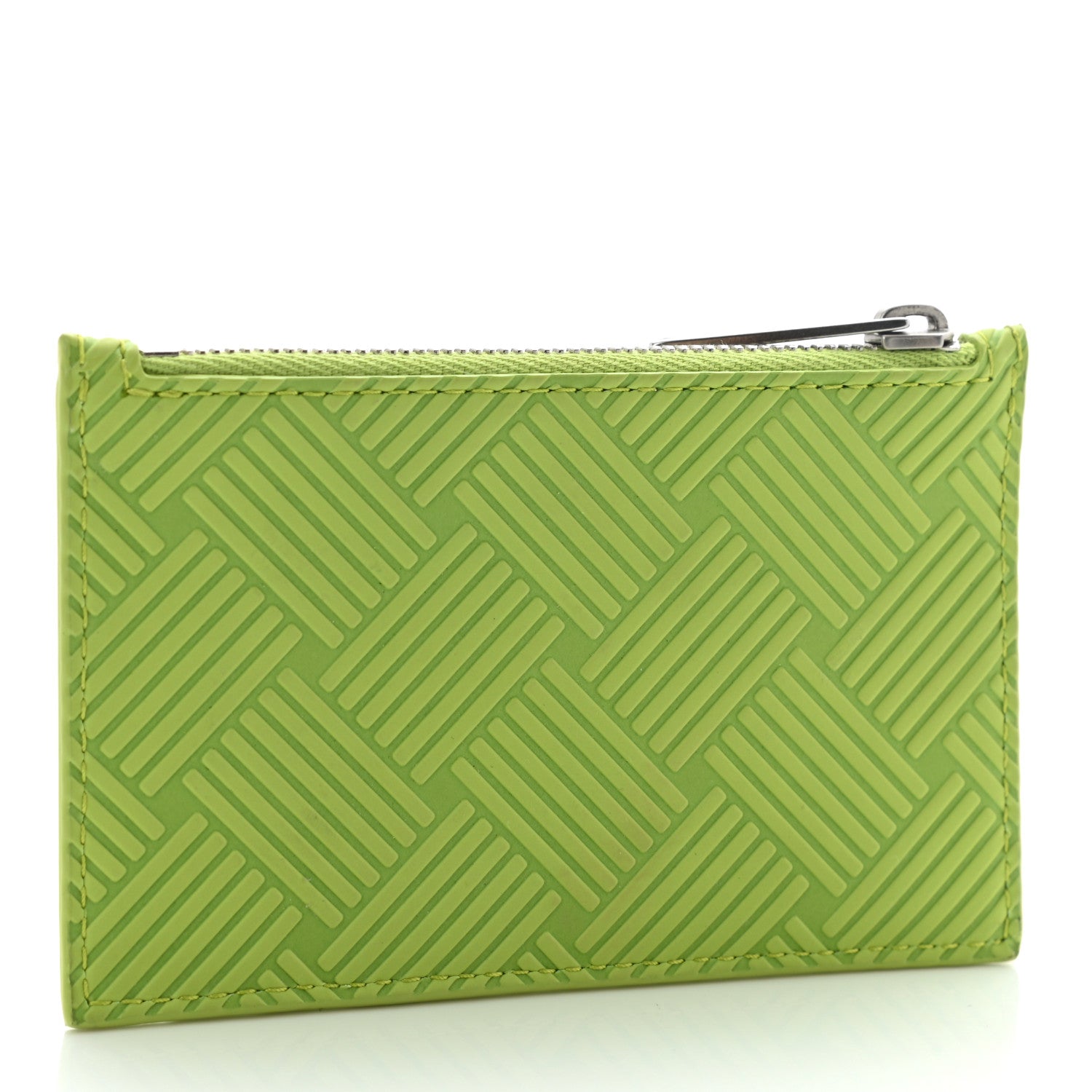 Bottega Veneta Nappa Embossed Intrecciato Zipped Card Case Kiwi 3 of 9