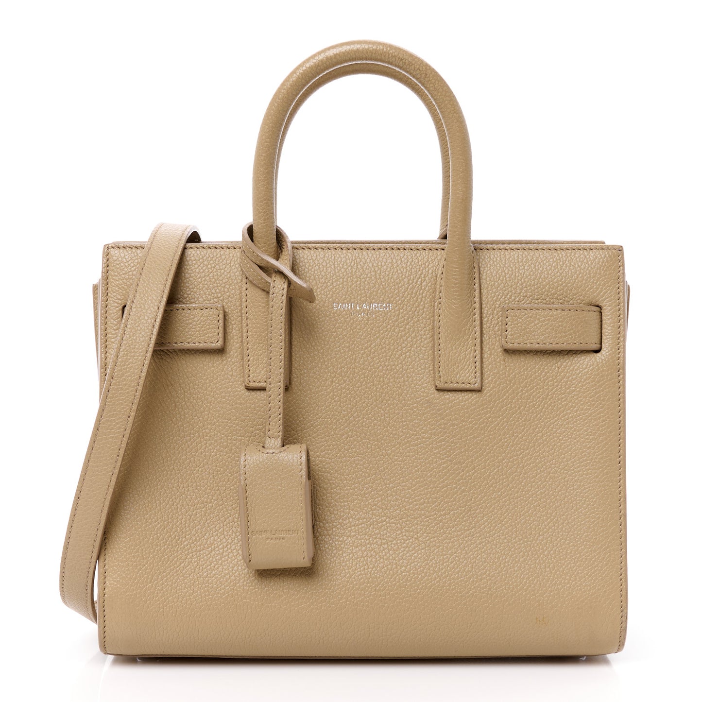 Grained Calfskin Nano Sac De Jour Dark Beige