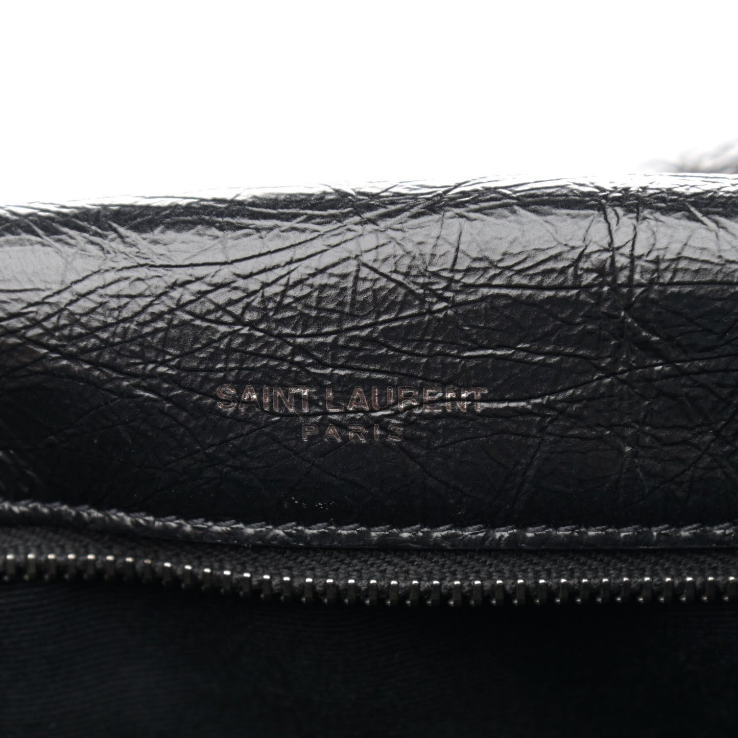 Crinkled Calfskin Matelasse Monogram Medium Niki Chain Satchel Black