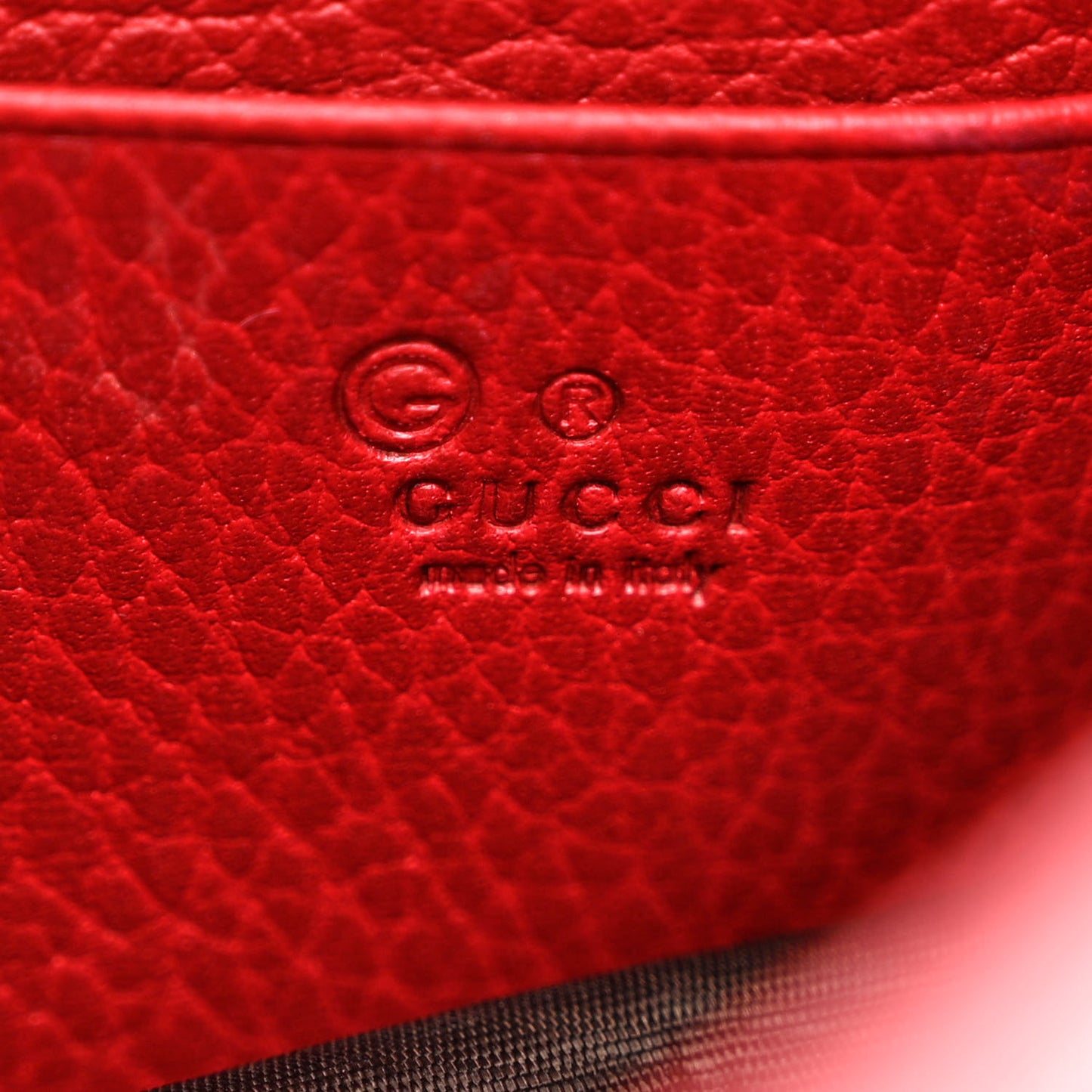Dollar Calfskin Interlocking G Chain Wallet Red