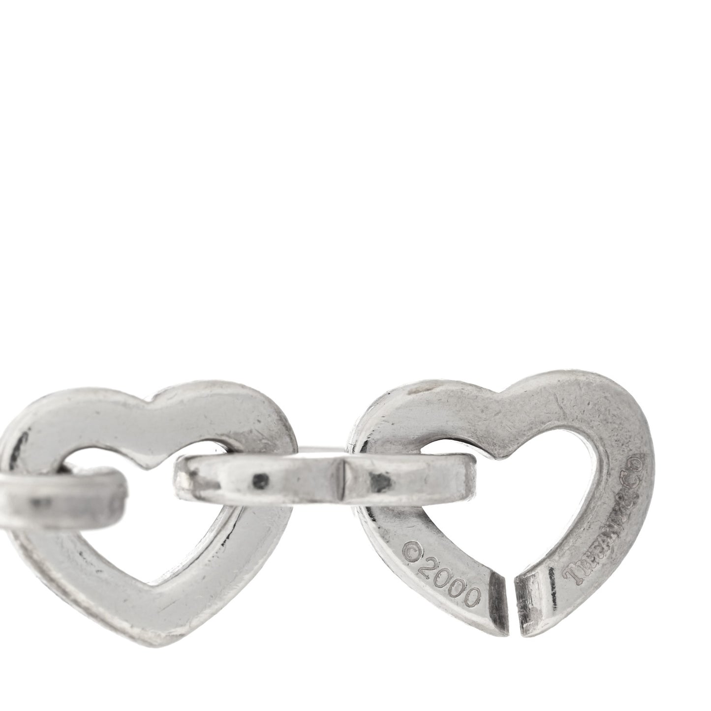 Sterling Silver 18K Yellow Gold Heart Links Bracelet
