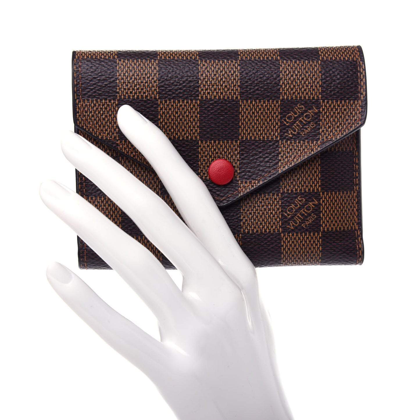 Damier Ebene Victorine Wallet Red