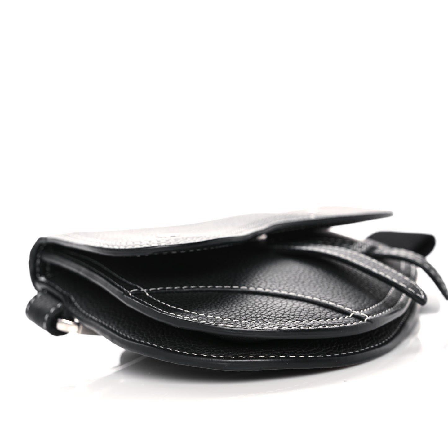 X KAWS Grained Calfskin Saddle Wristlet Black