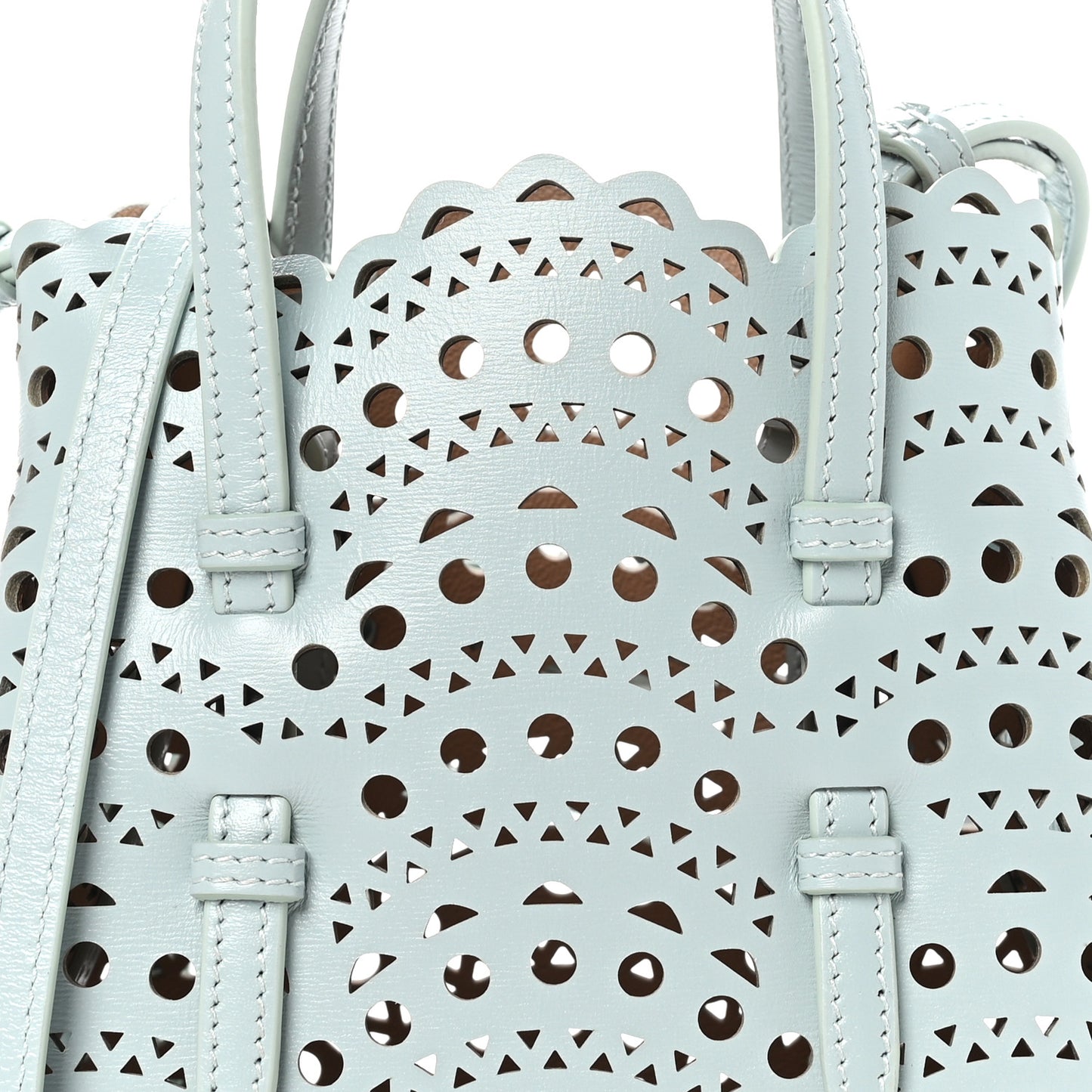 Calfskin Vienne Wave Mina 16 Bag Gris Vert