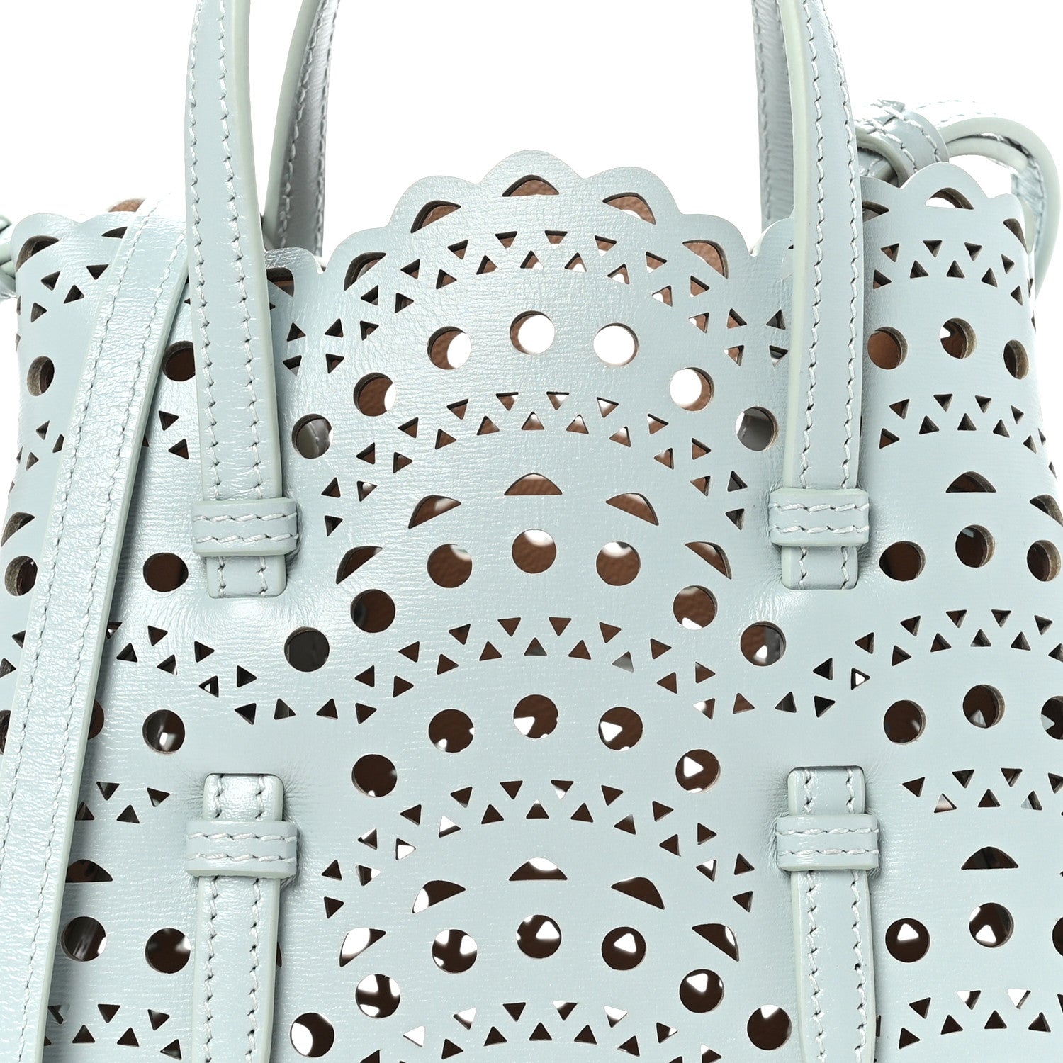 Alaia Calfskin Vienne Wave Mina 16 Bag Gris Vert 7 of 9