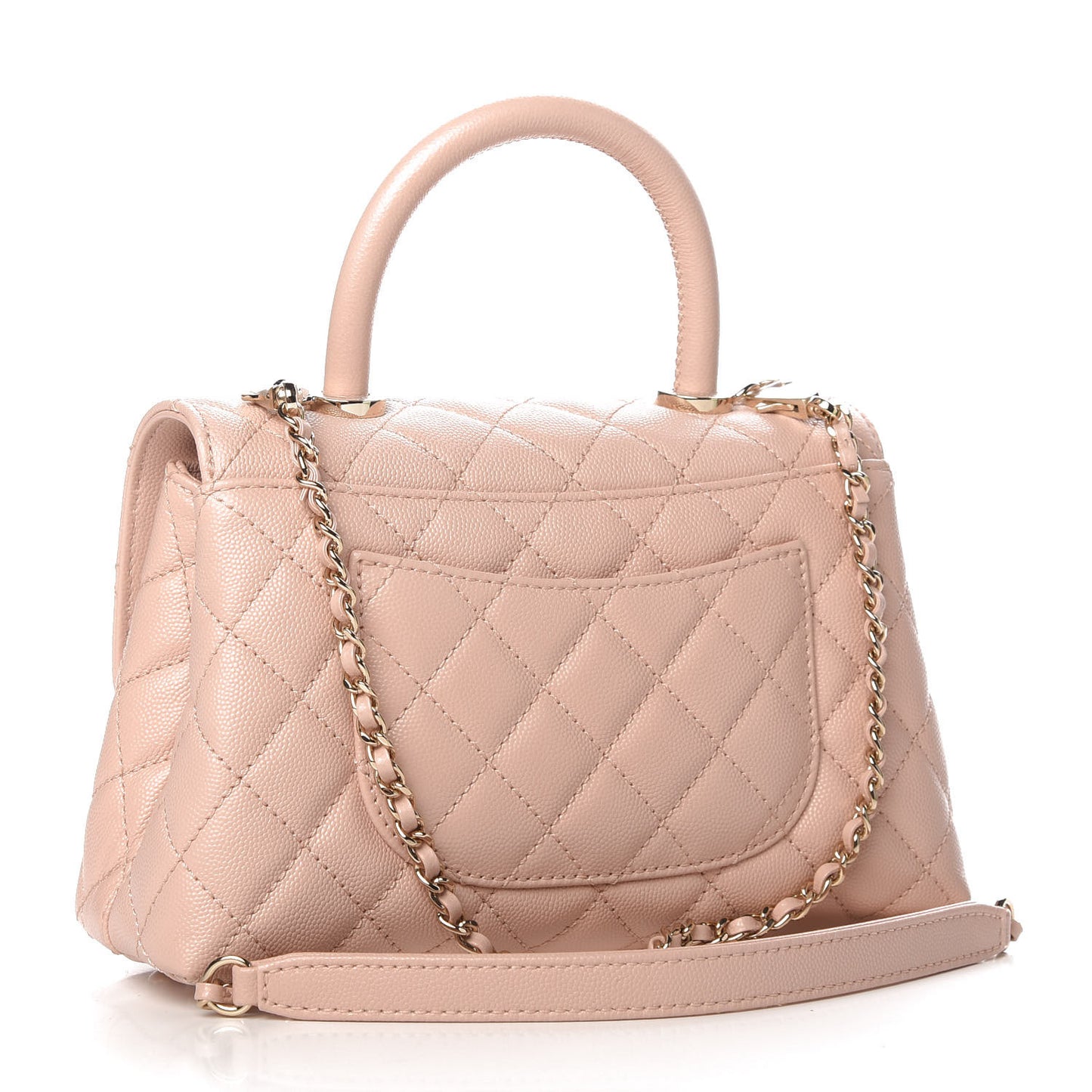 Caviar Quilted Mini Coco Handle Flap Light Pink
