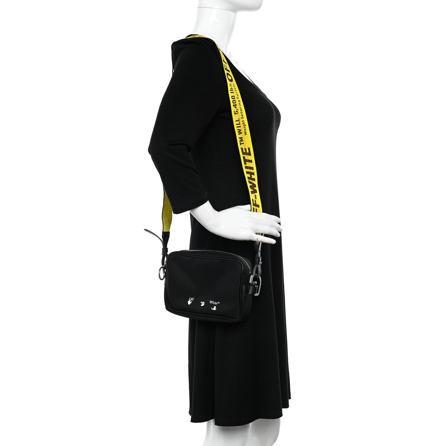Nylon Logo Print Crossbody Bag Black