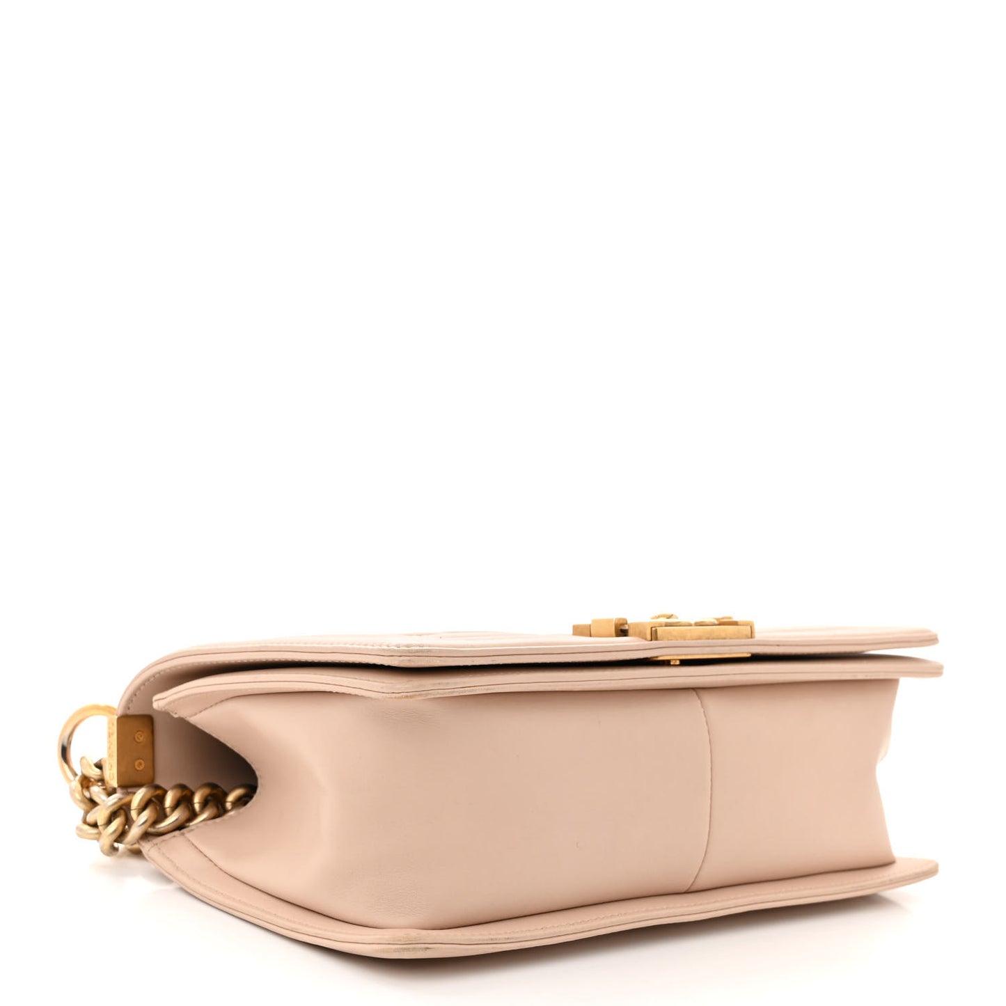 Caviar Suede Calfskin Chevron Medium Boy Flap Beige
