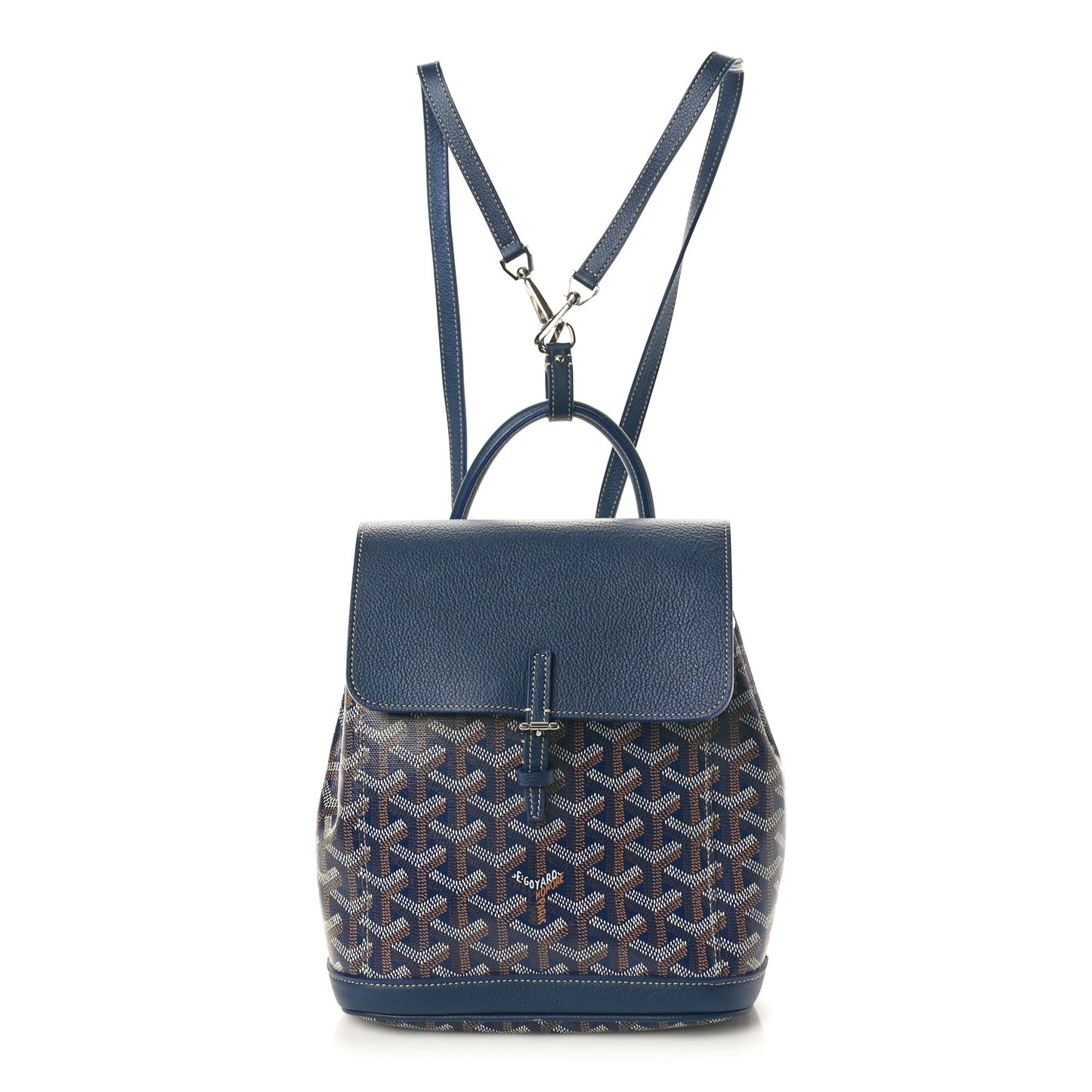 Goyardine Calfskin Mini Alpin Backpack Navy