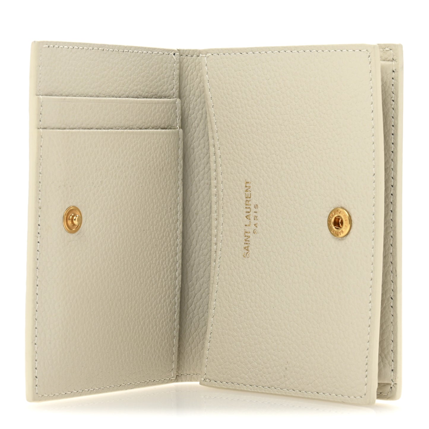 Grain De Poudre Mixed Matelasse Compact Fold Wallet White