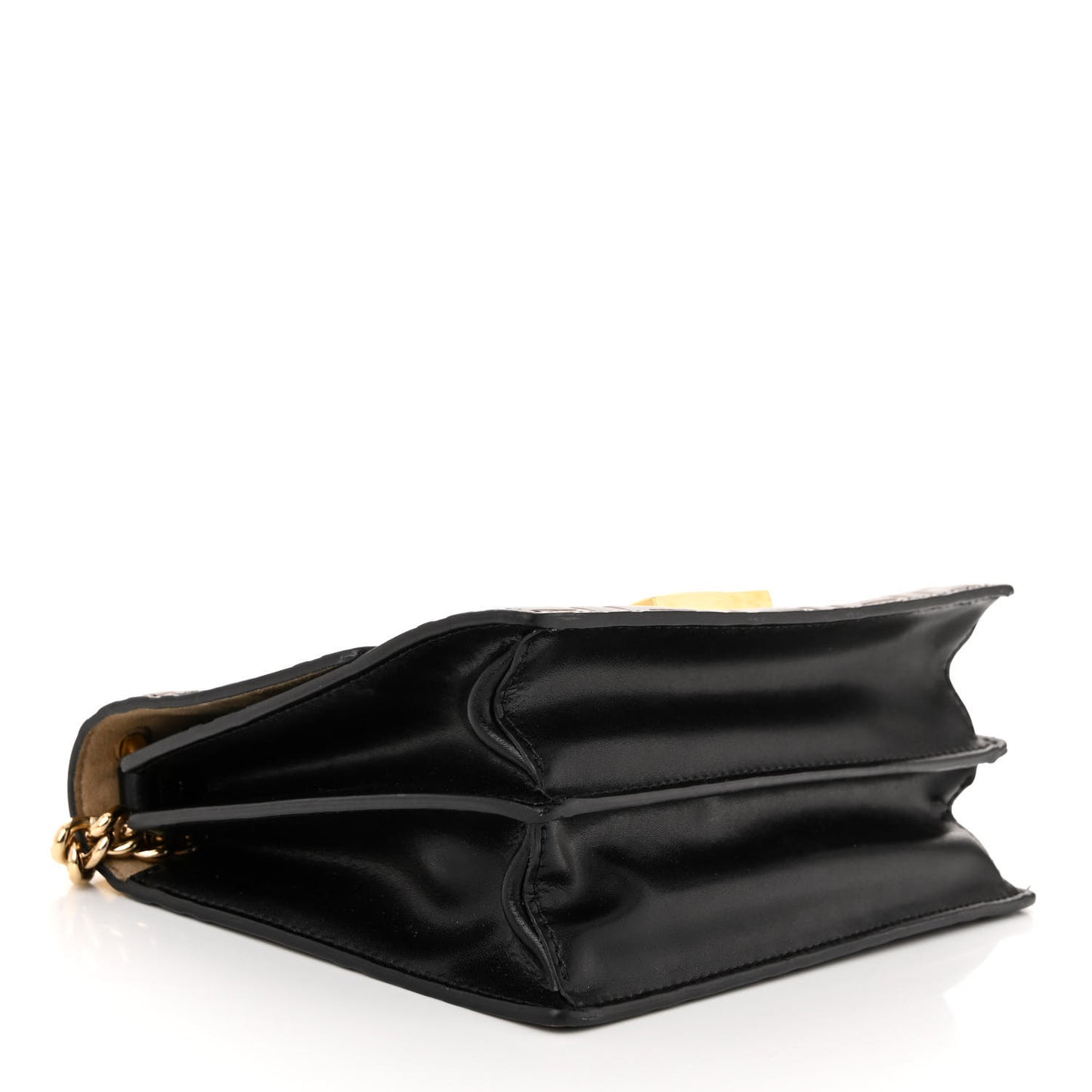 Vitello Liberty Bi-Color FF 1974 Embossed Small Kan U Shoulder Bag Maya Black