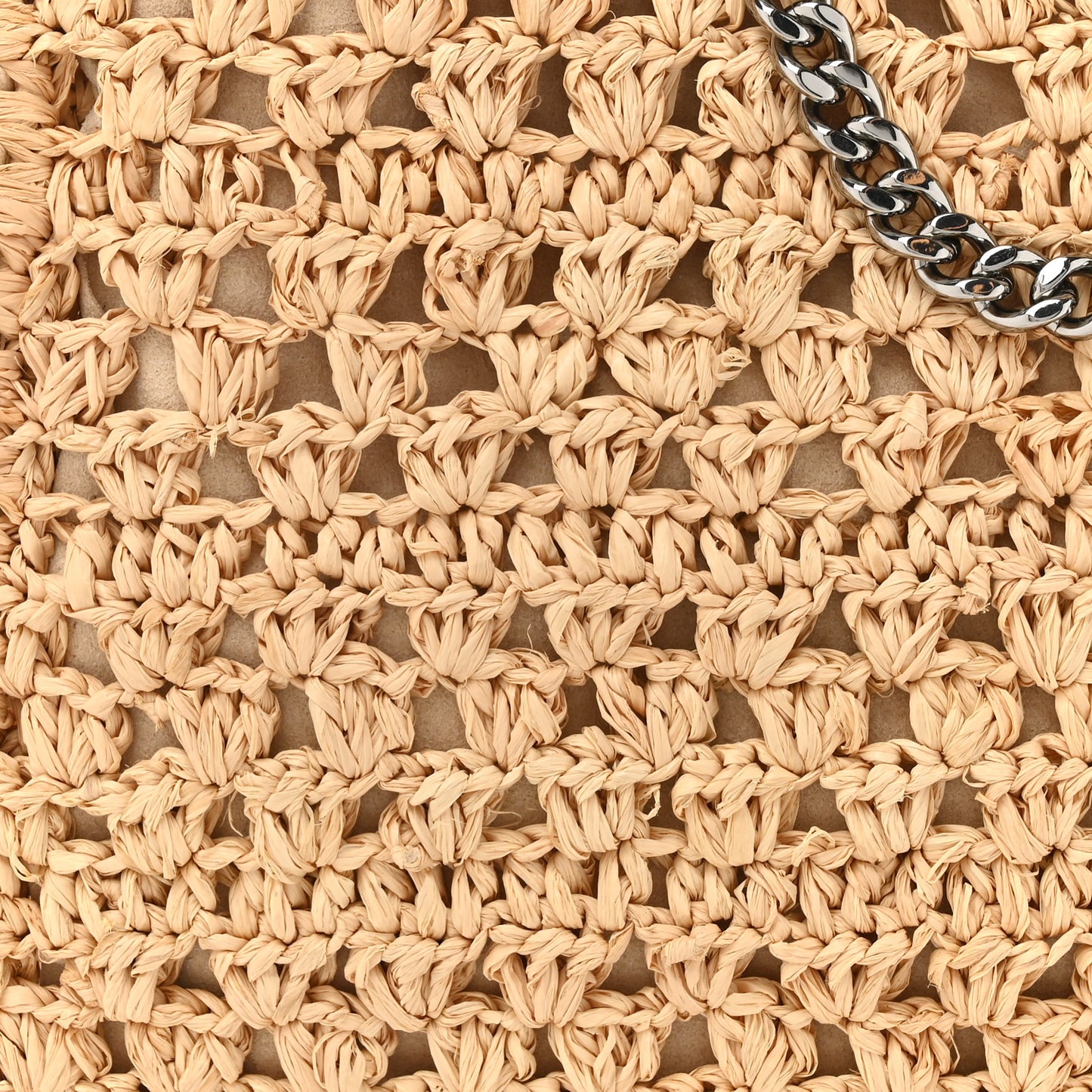 Raffia Mini Falabella Fold Over Tote Natural