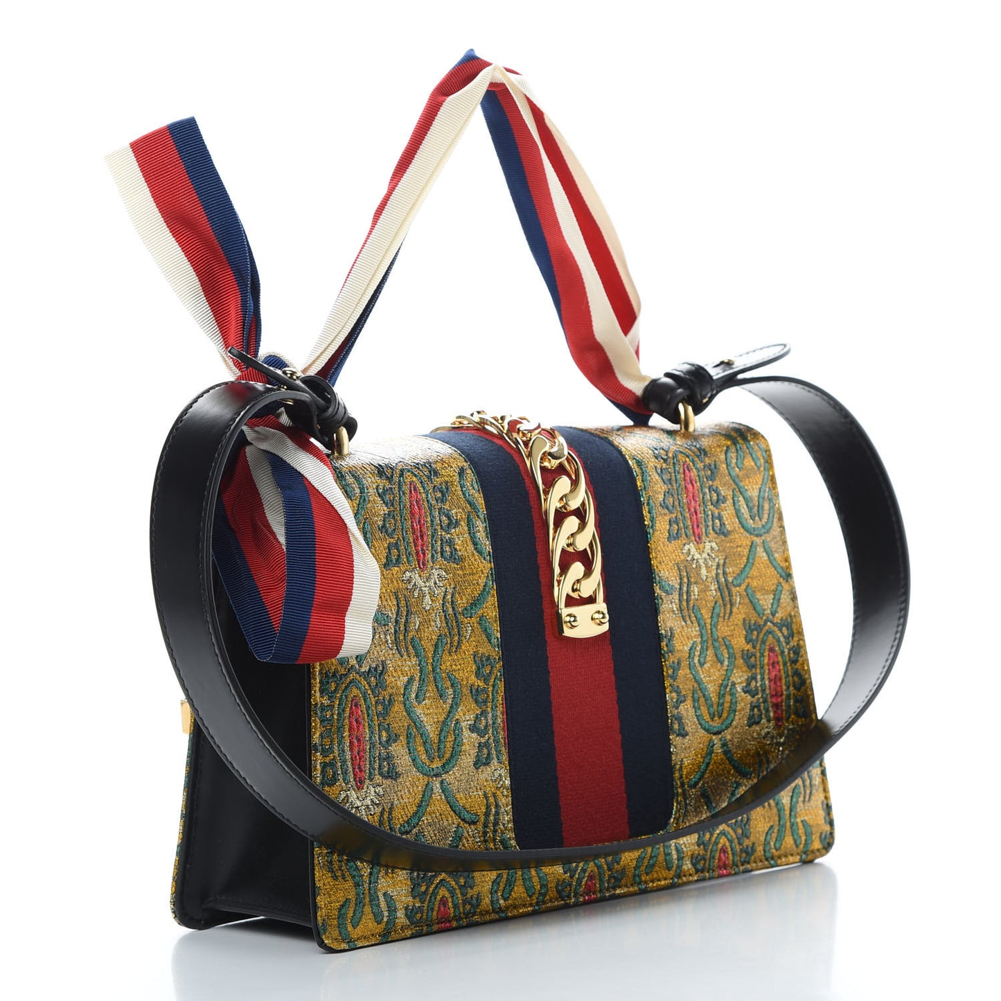 Iridescent Brocade Small Sylvie Shoulder Bag Gold
