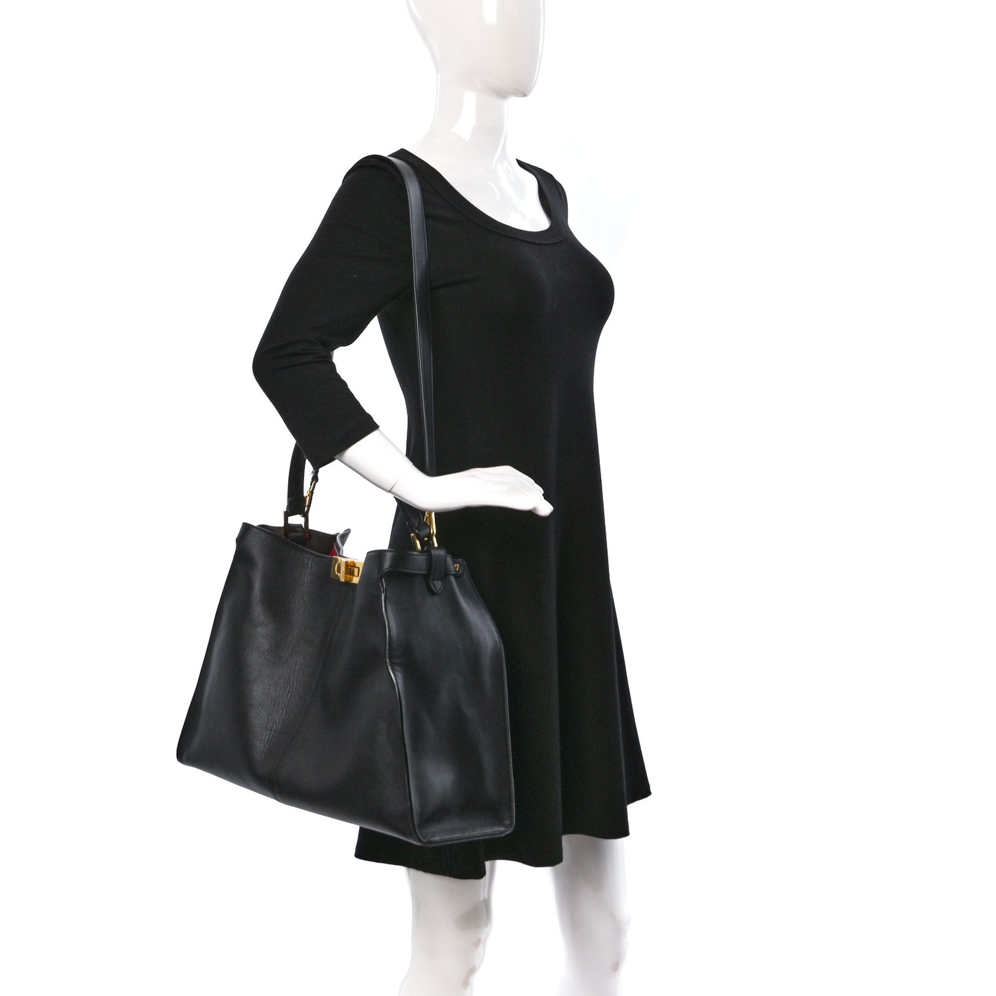 Vitello Seta Century Large Peekaboo X-Lite Black Fragola